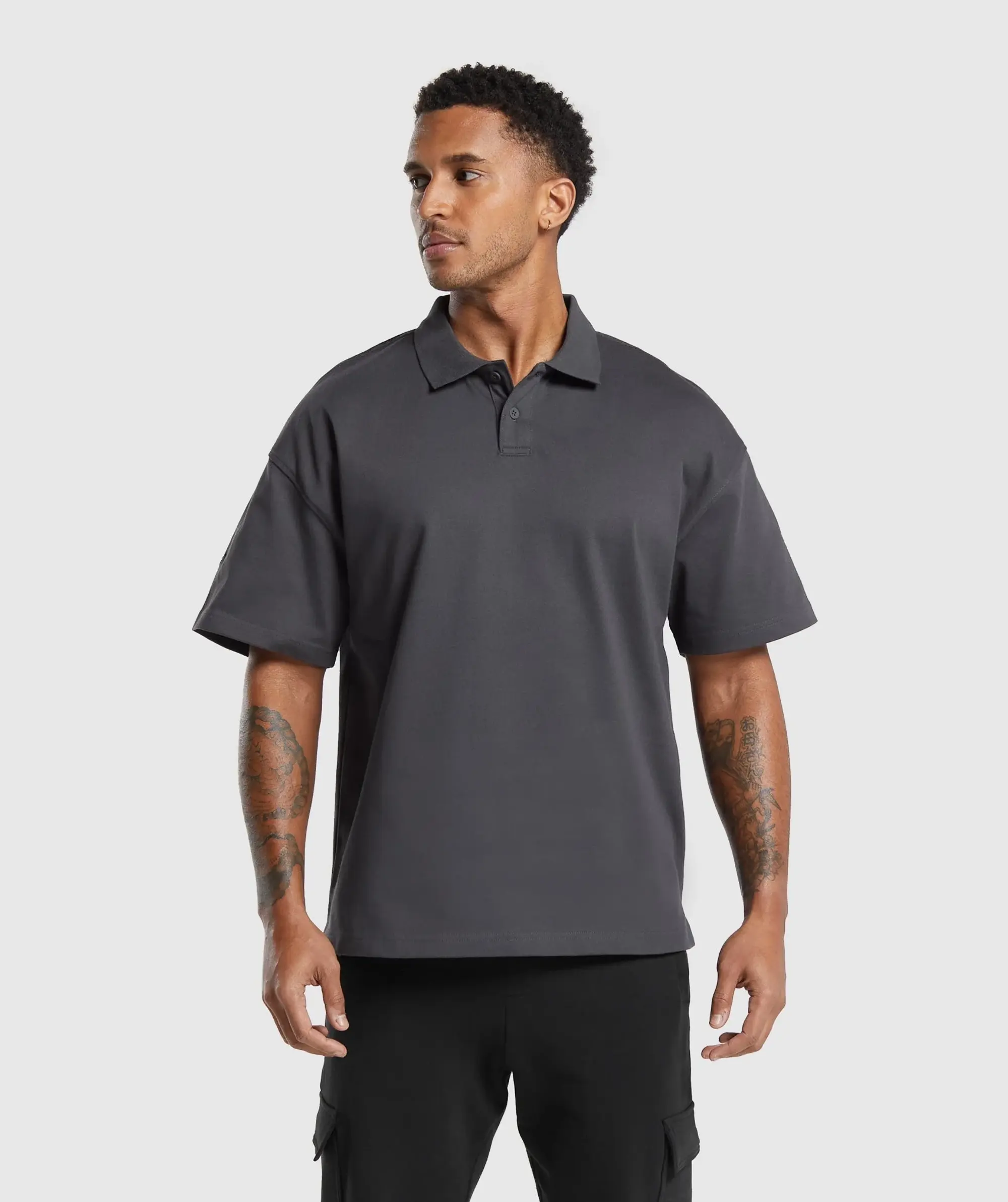 Gymshark Short Sleeve Polo - Onyx Grey