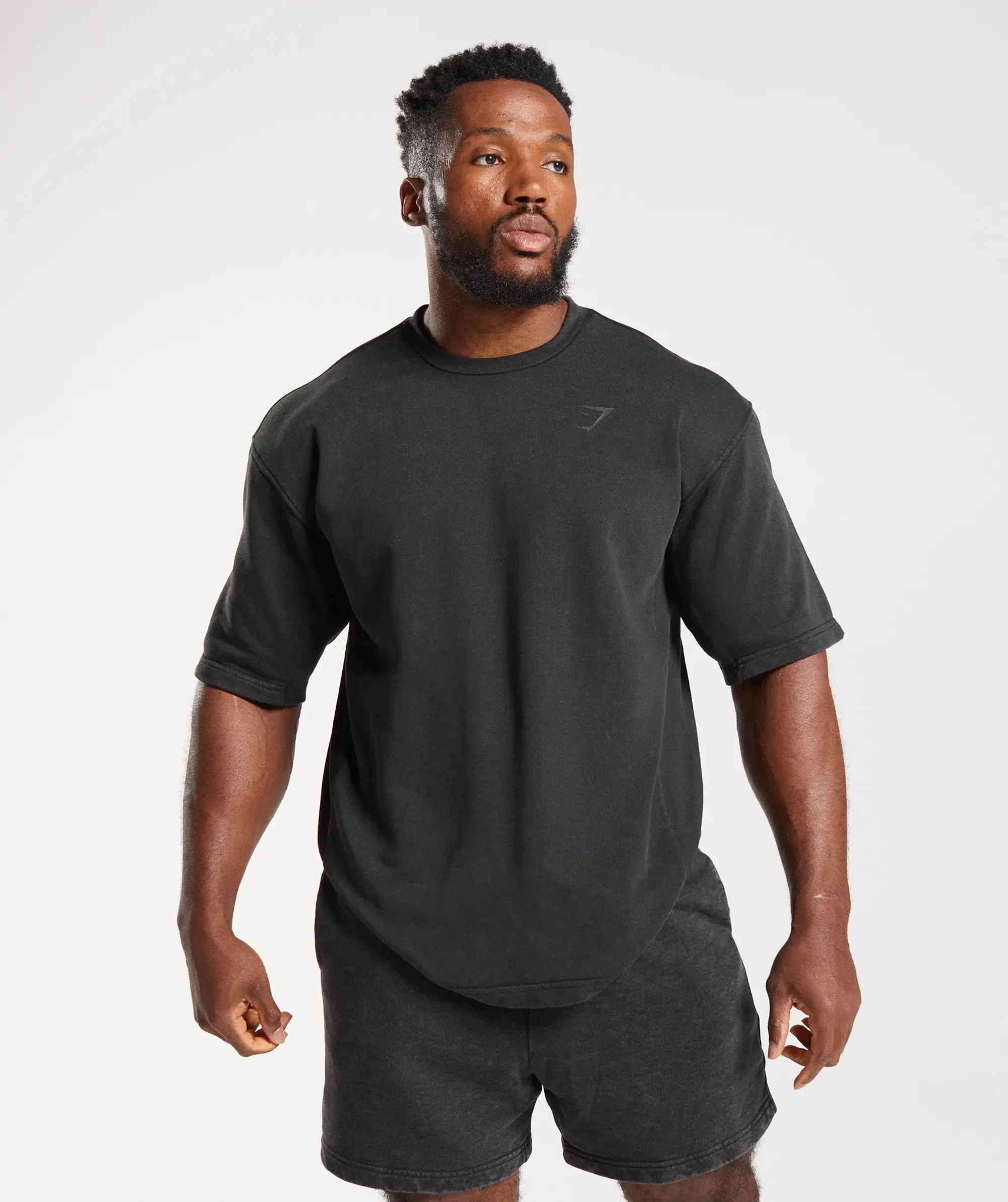 Gymshark Power Washed Short Sleeve Crew - Black