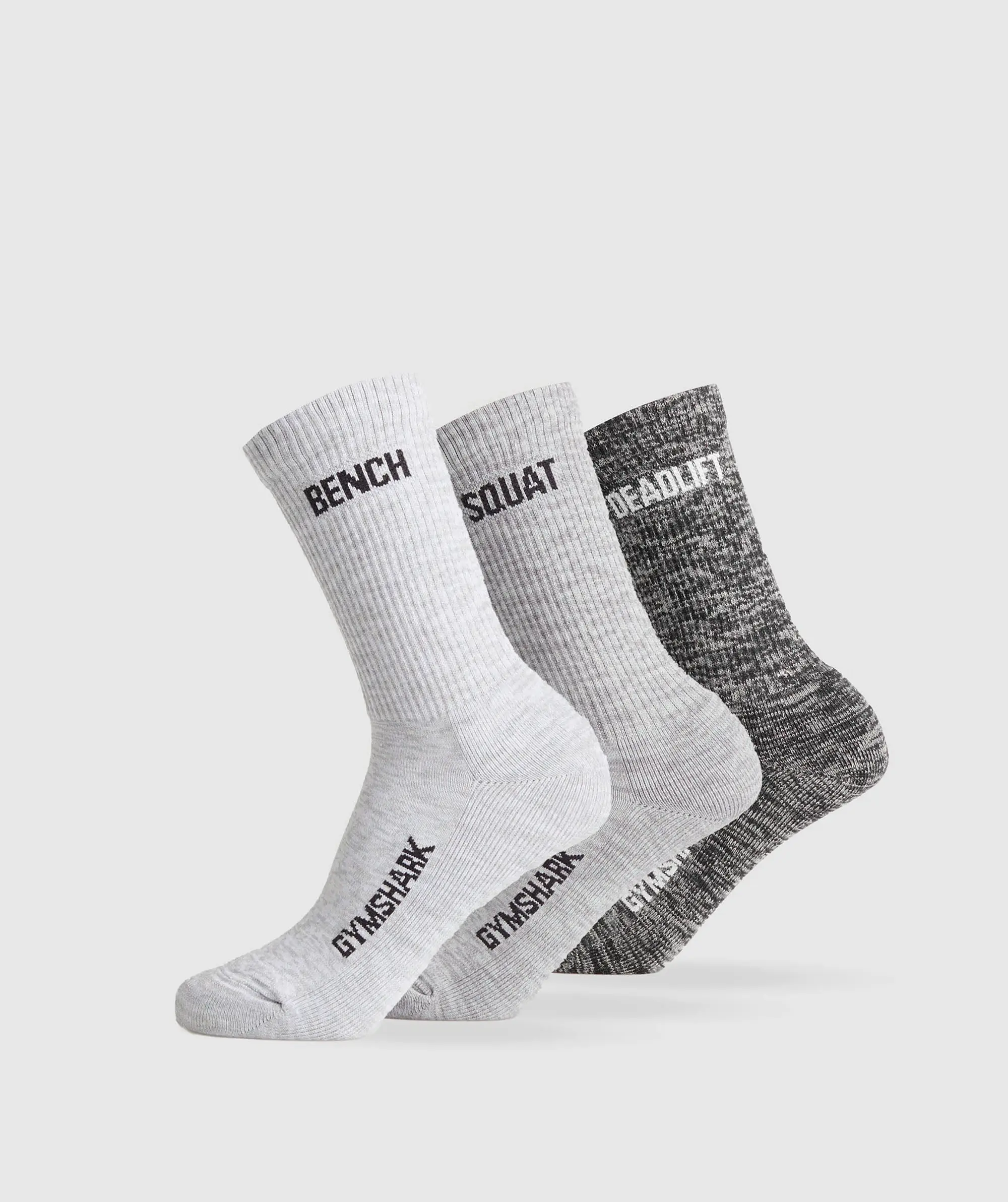 Gymshark GFX Marl Crew Socks 3pk - White