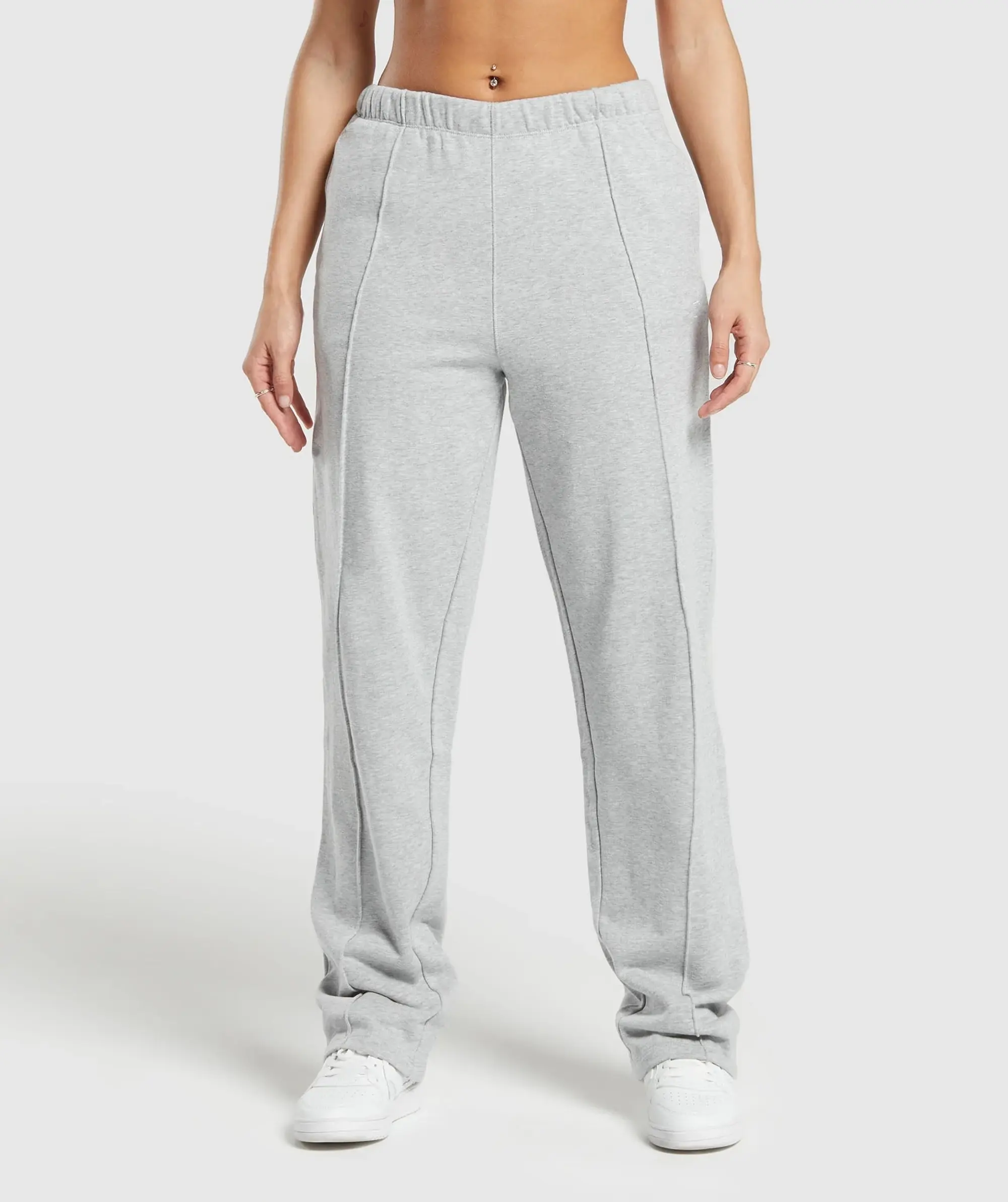 Gymshark Lifting Straight Leg Joggers - Light Grey Core Marl