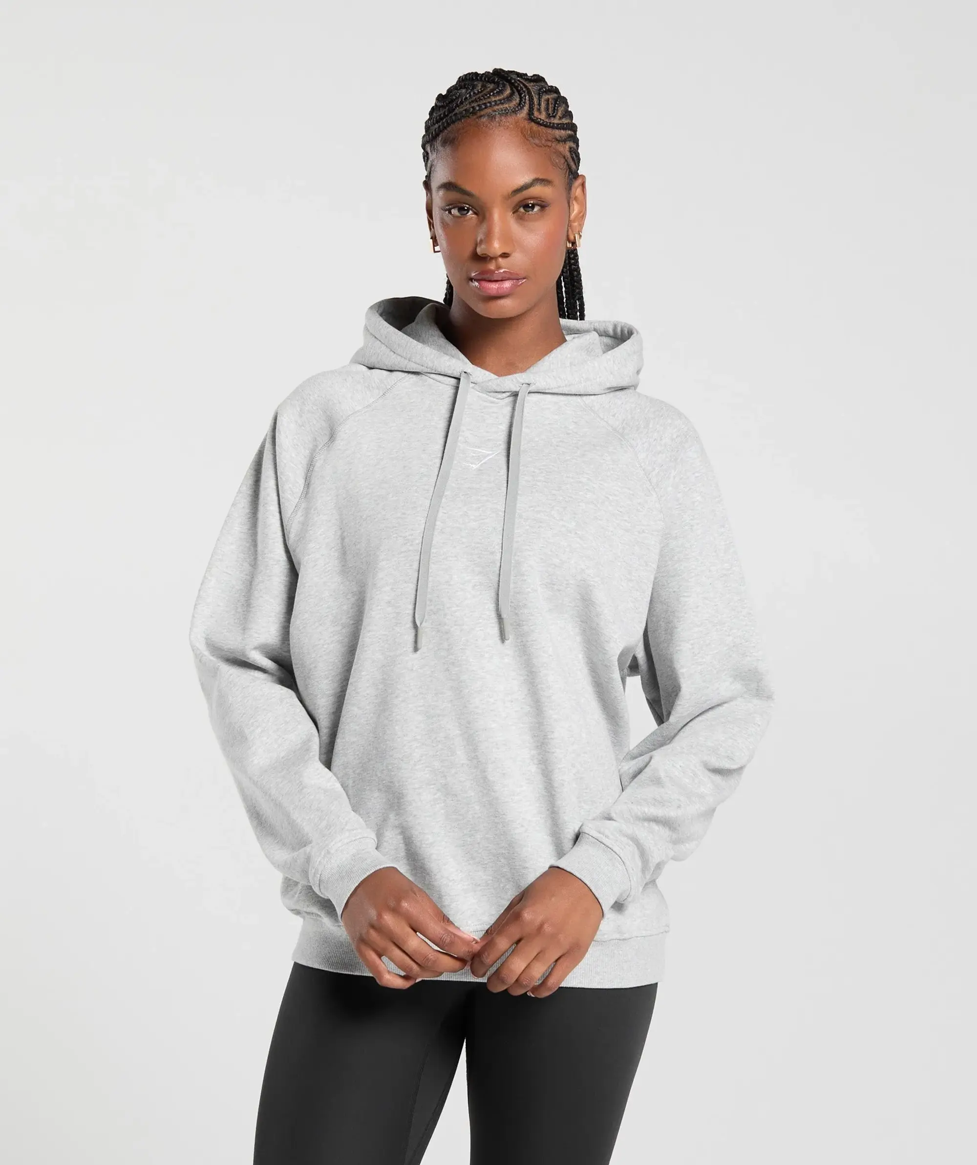 Gymshark Training Oversized Fleece Hoodie - Light Grey Core Marl