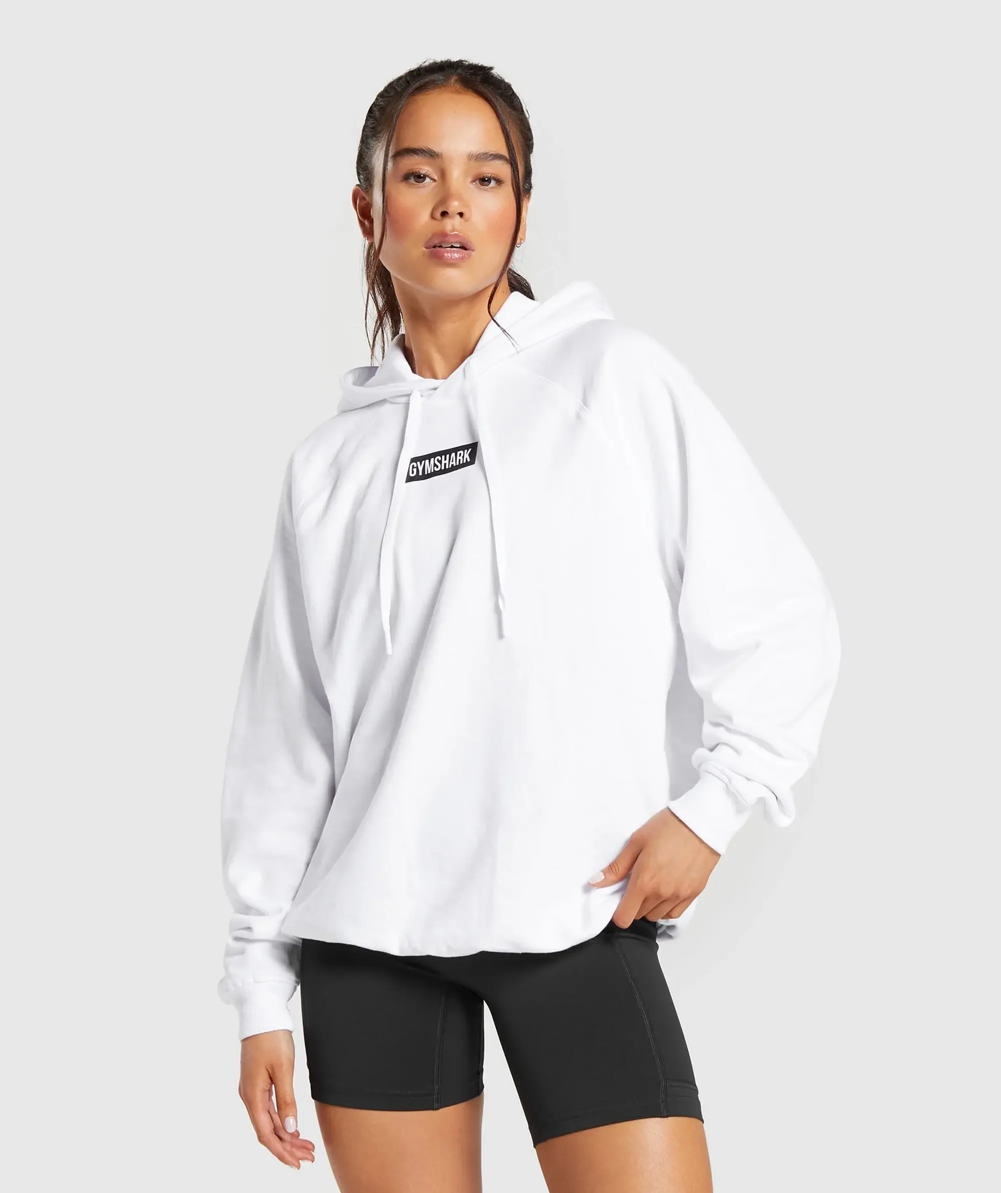 Gymshark Block Oversized Hoodie - White/Black