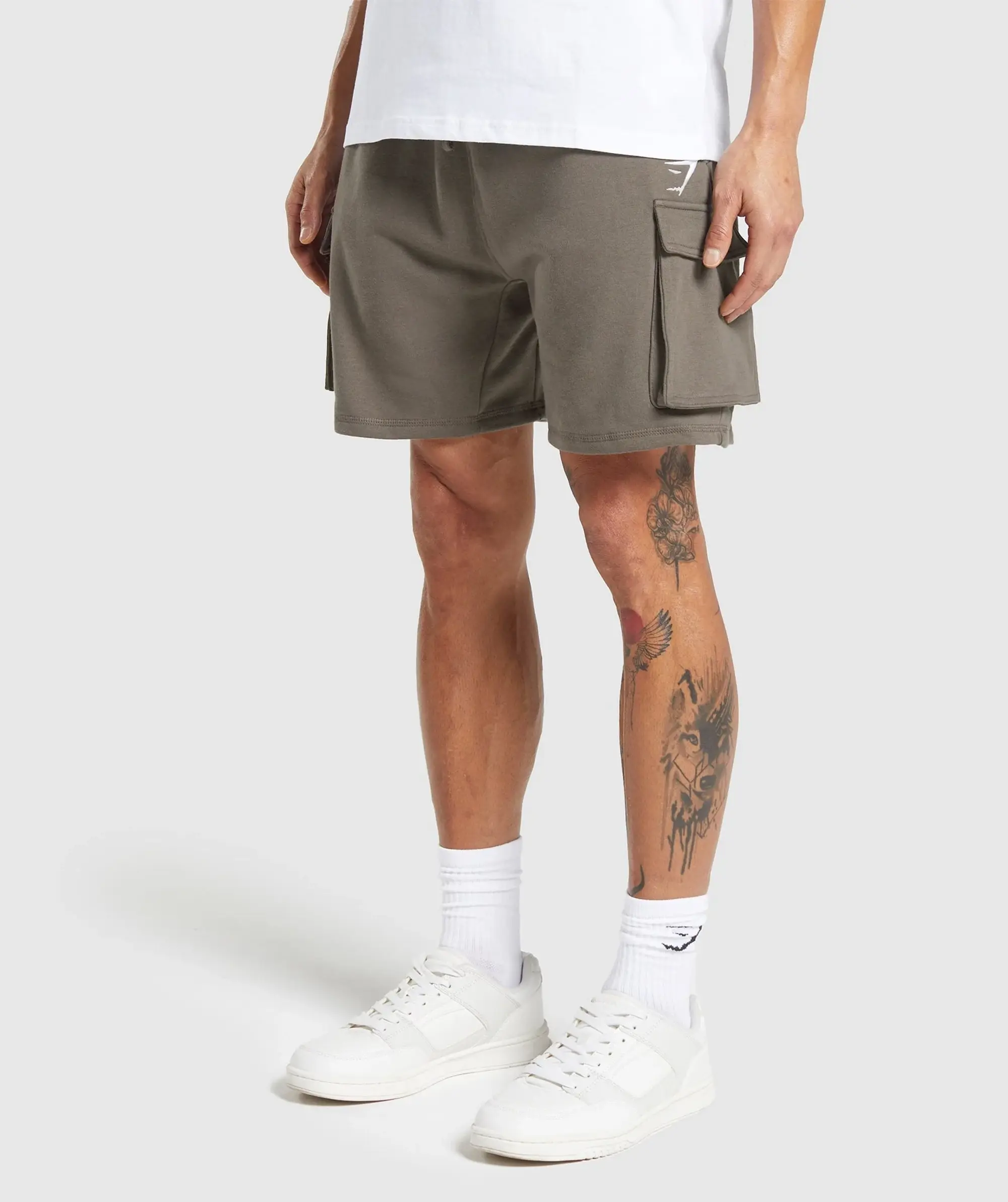 Gymshark Crest Cargo Shorts - Camo Brown