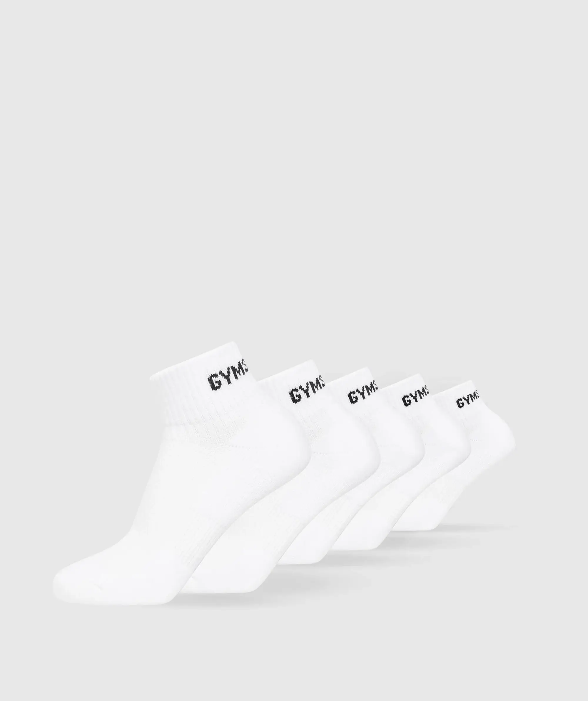 Gymshark Quarter Socks 5pk - White