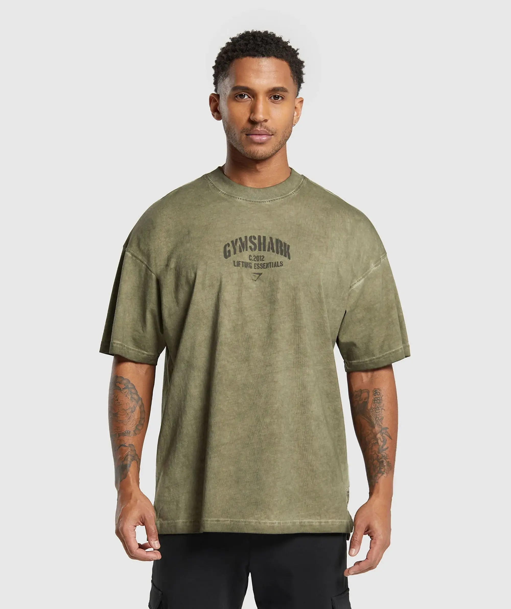 Gymshark Heavyweight Washed T-Shirt - Utility Green