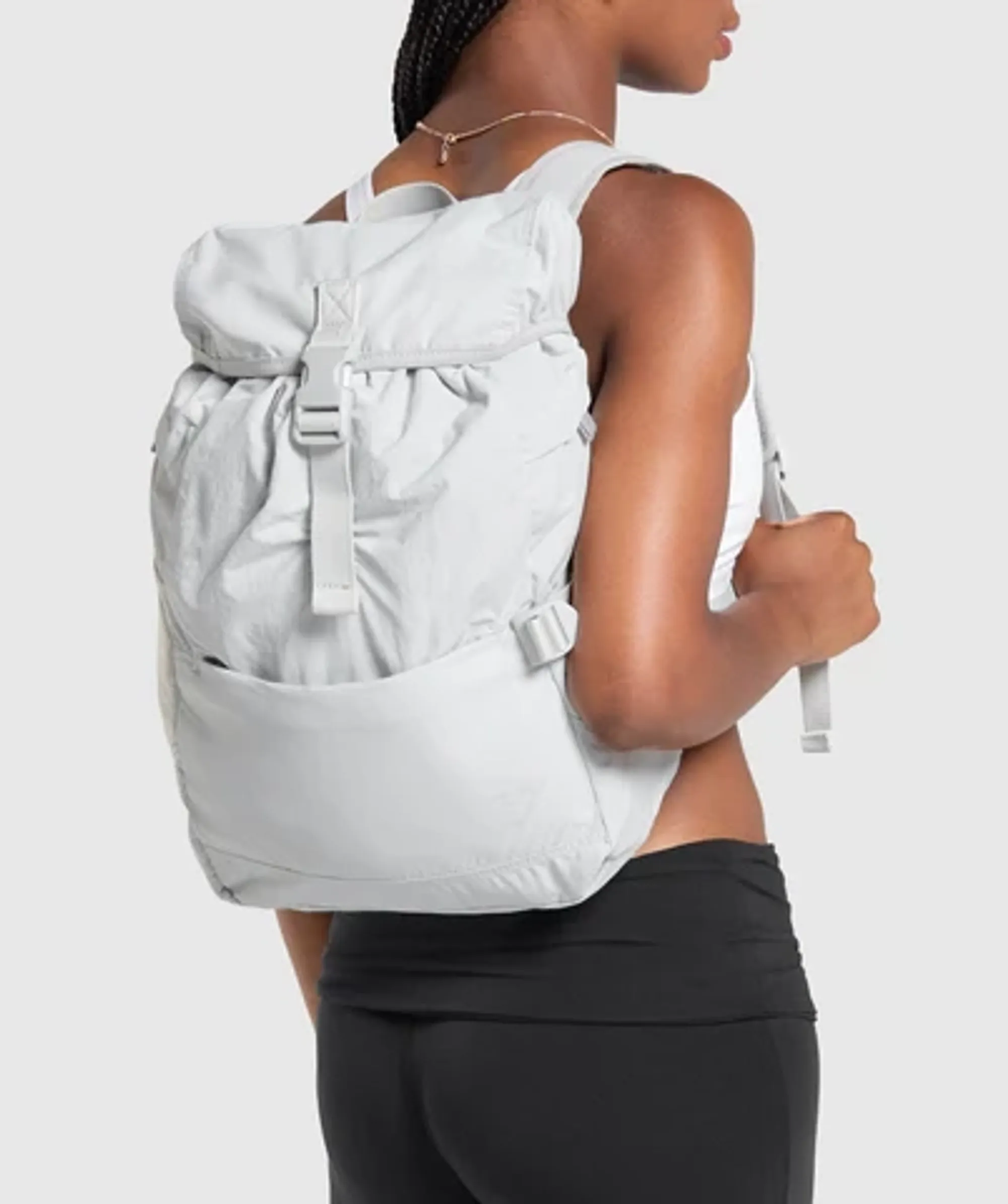 Gymshark Drawstring Backpack - Light Grey | 5063167356873 | FOOTY.COM