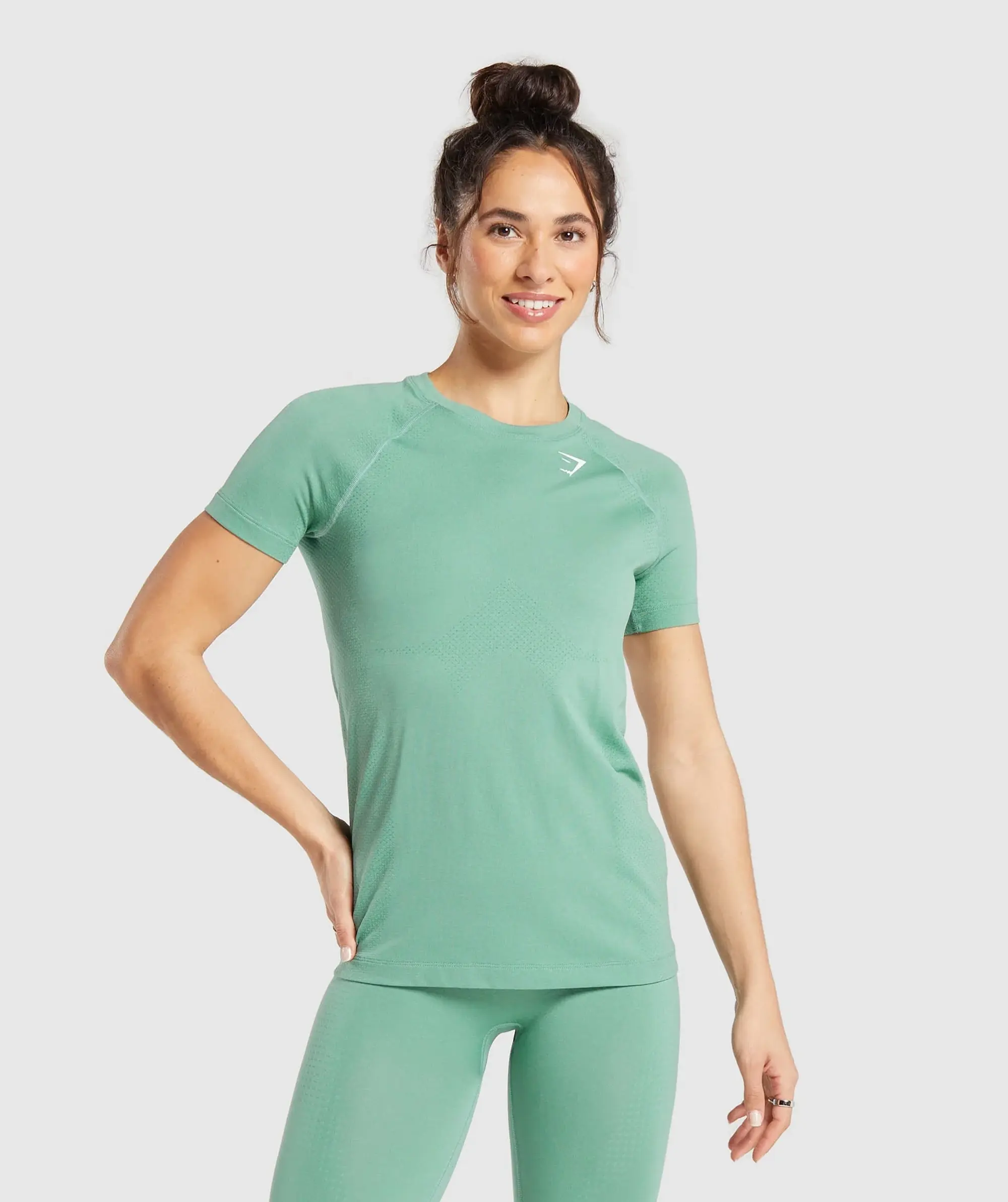 Gymshark Vital Seamless 2.0 Light T-Shirt - Lagoon Green/ Marl