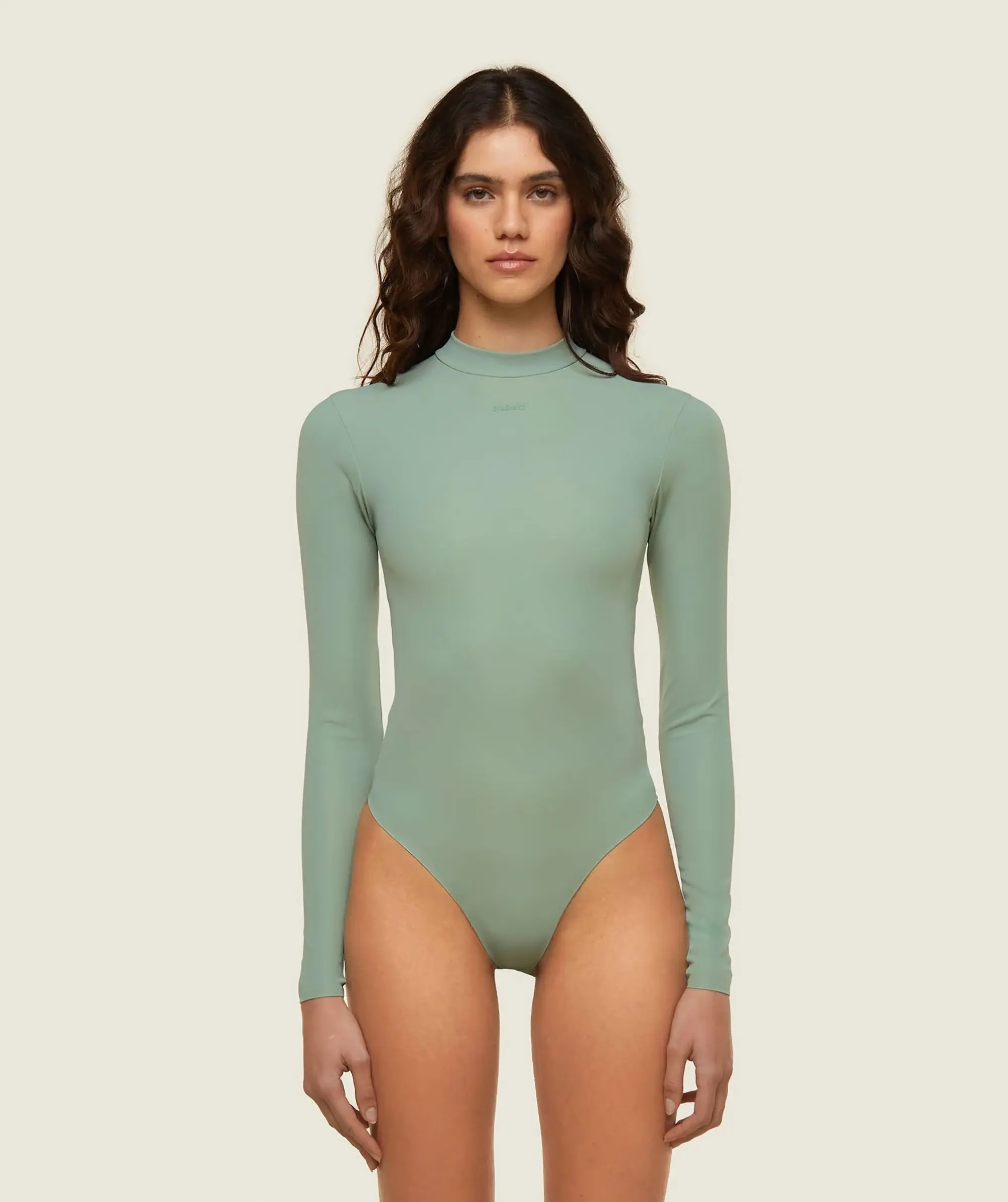 Gymshark everywear Long Sleeve Active Bodysuit - Dollar Green