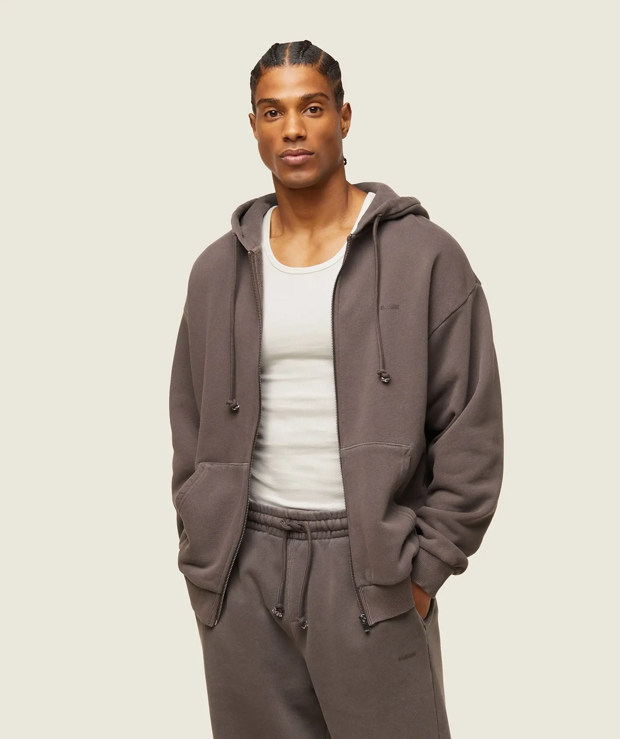 Gymshark everywear Relaxed Zip Hoodie - Archive Brown