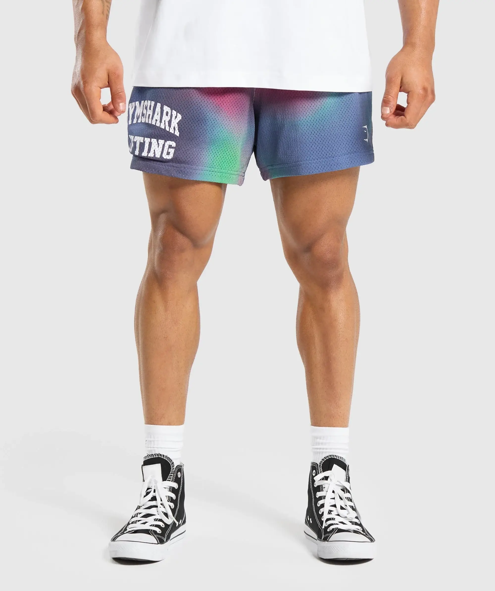 Gymshark Printed Lifting Mesh 5 Shorts - White