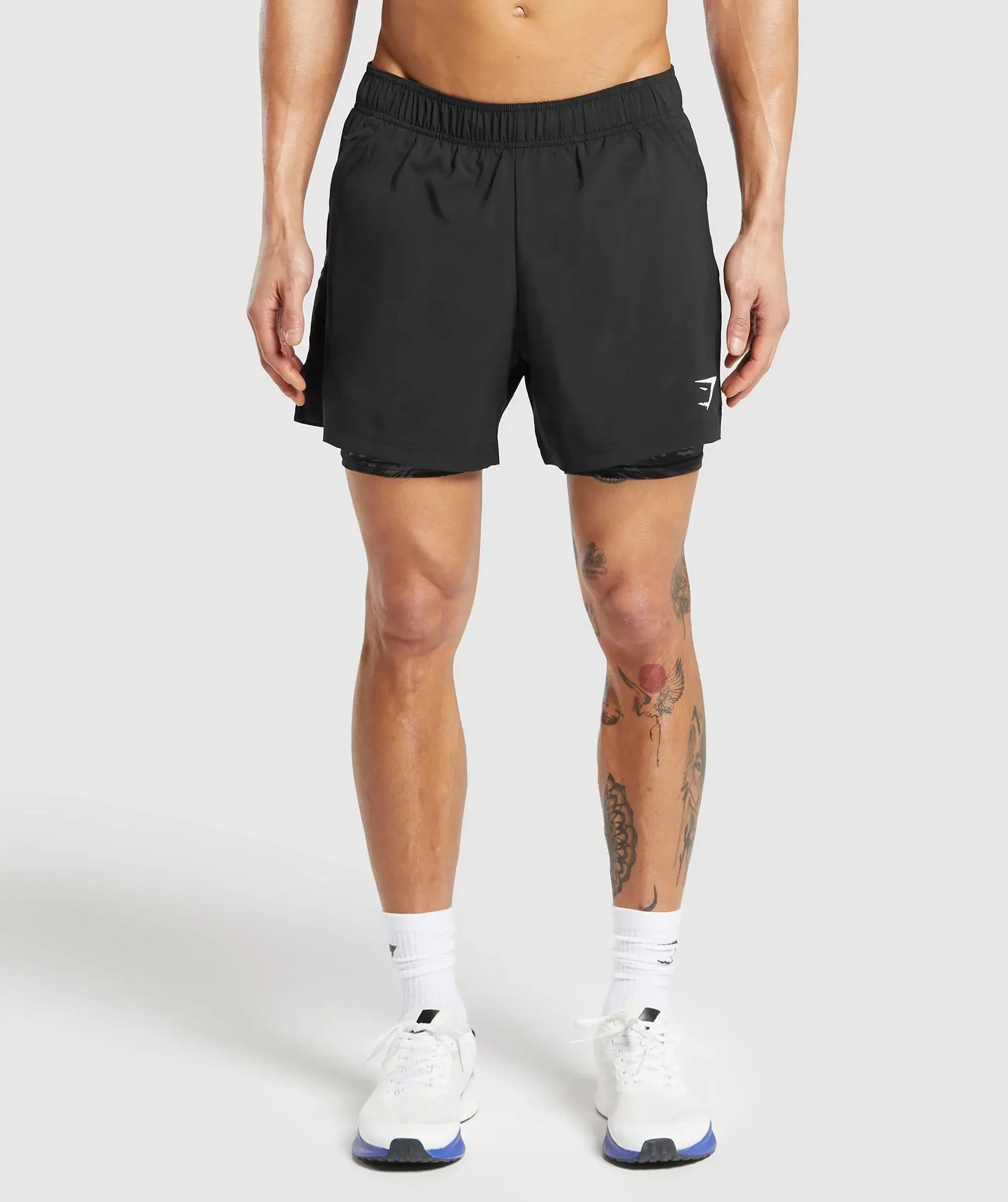 Gymshark Sport  5 2 in 1 Shorts - Black/Asphalt Grey