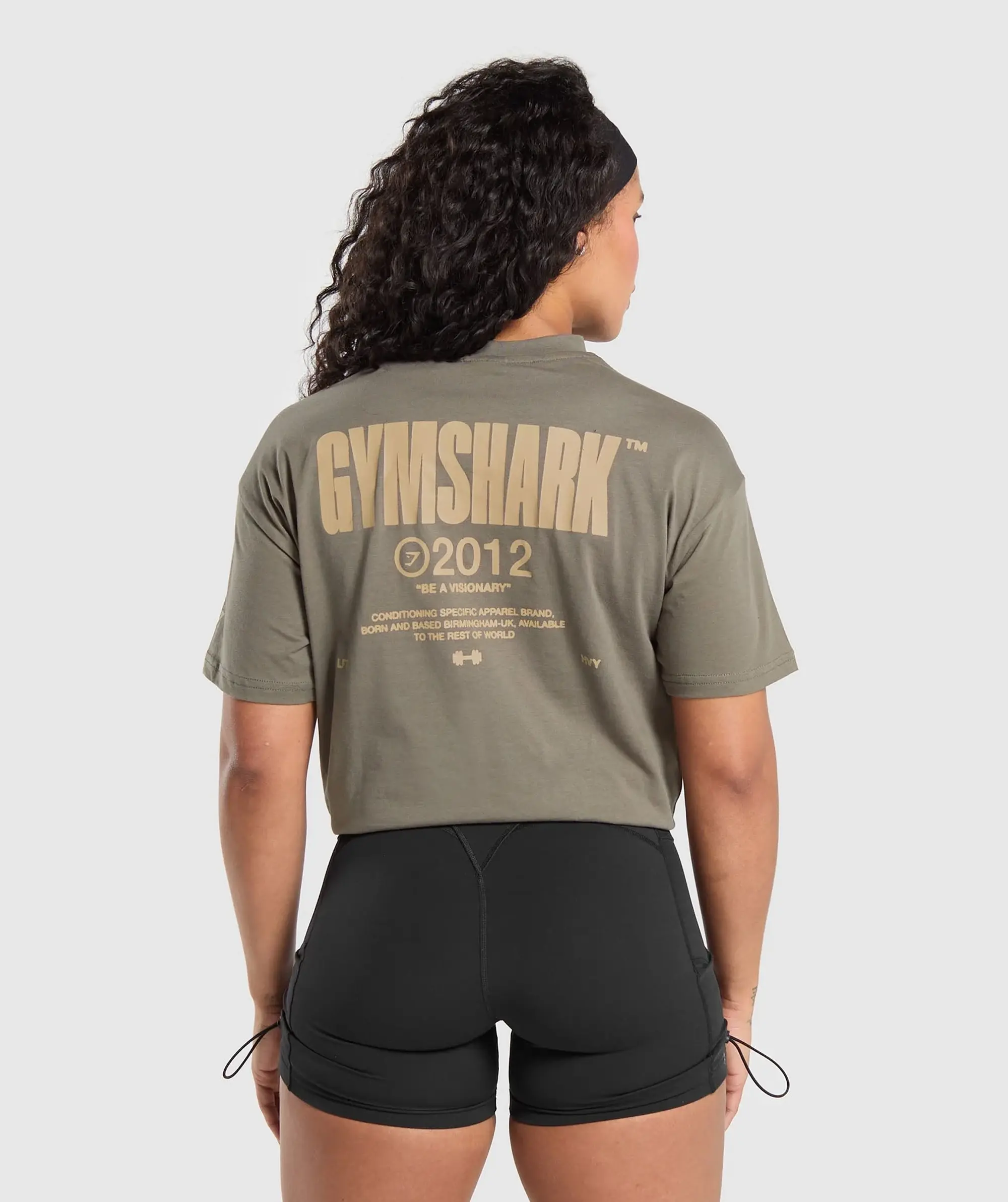 Gymshark Be a Visionary Oversized T-Shirt - Camo Brown