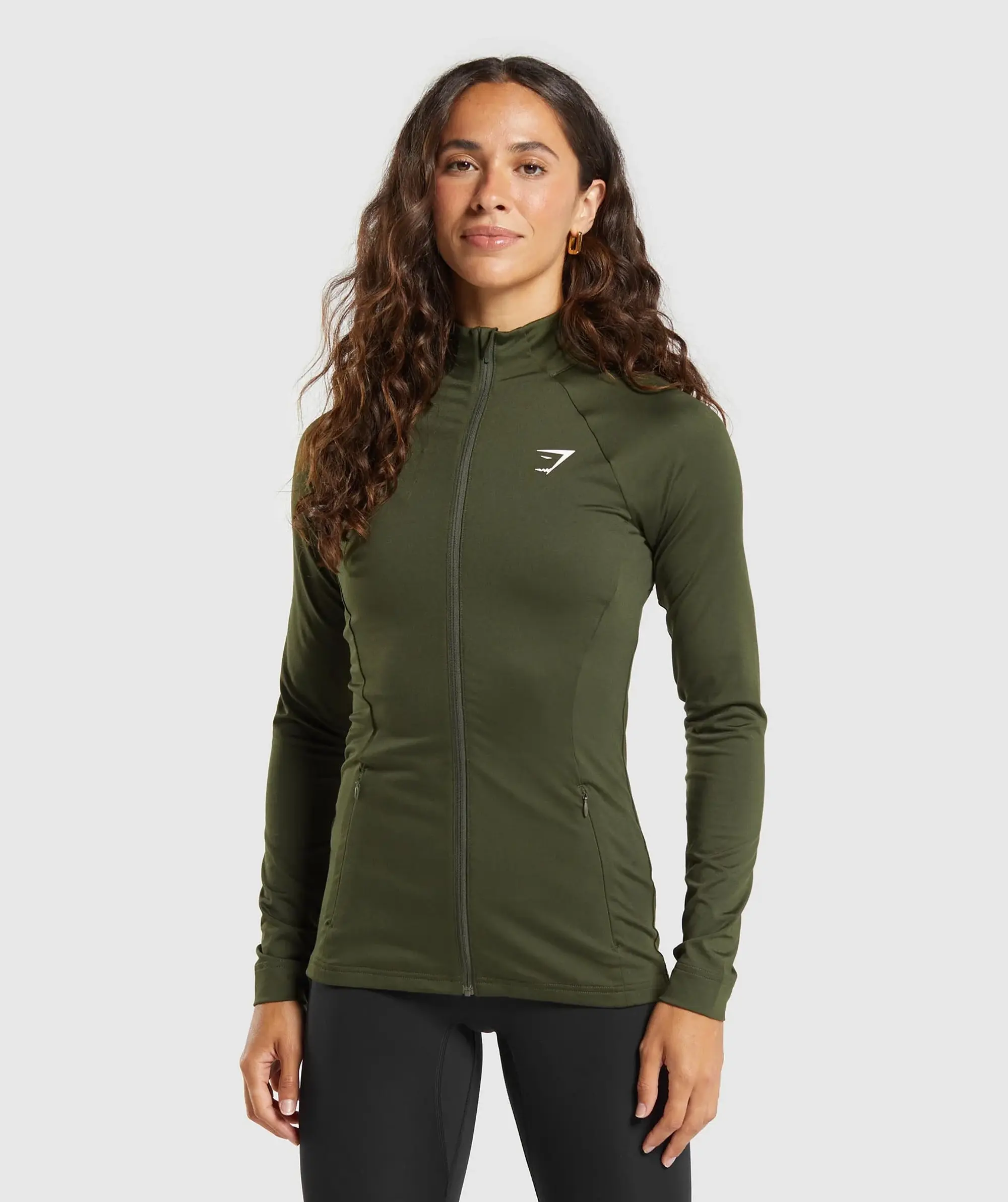 Gymshark Training Zip Up Jacket - Winter Olive