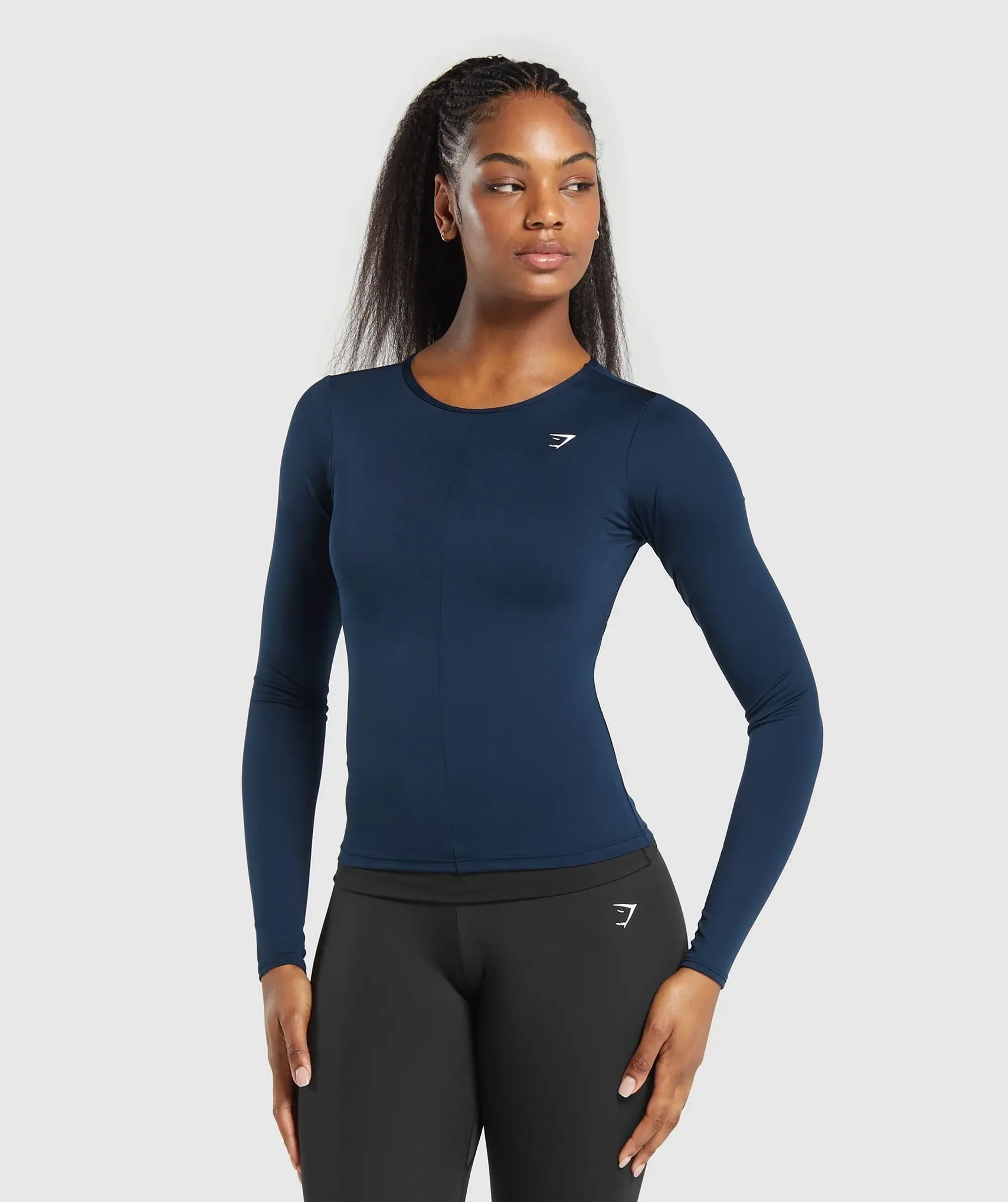 Gymshark Everyday Open Back Long Sleeve Top - Navy