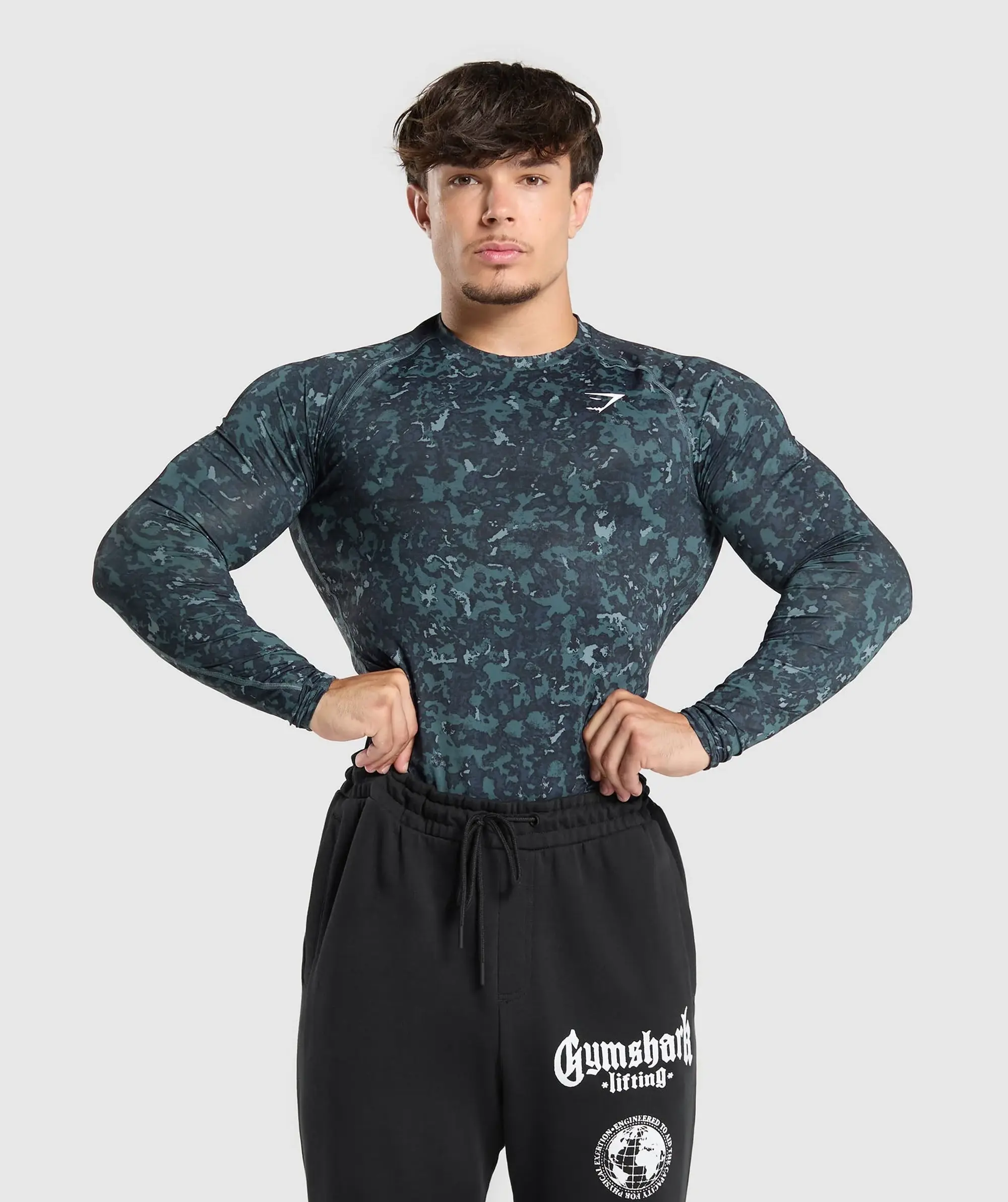 Gymshark Element Baselayer Long Sleeve T-Shirt - Titanium Blue