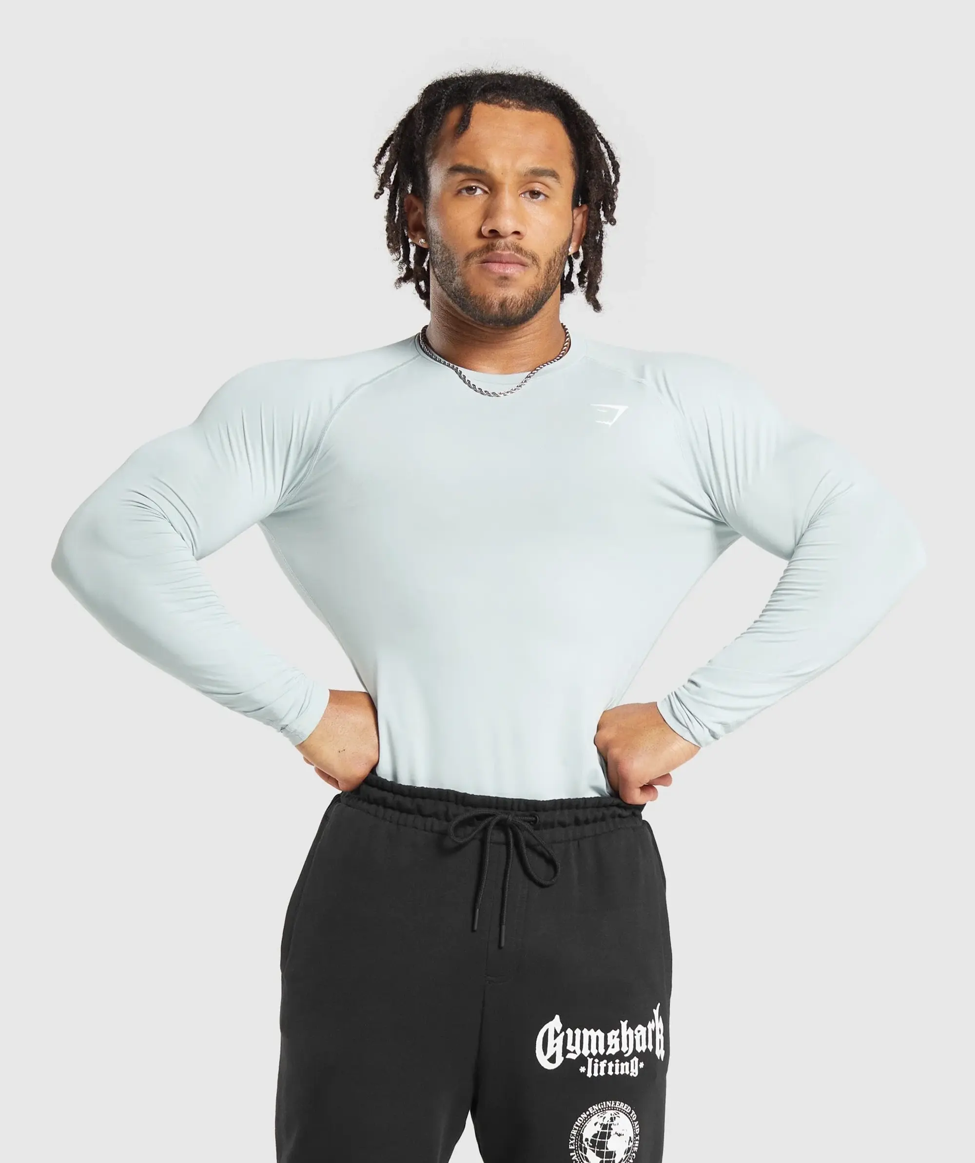 Gymshark Element Baselayer Long Sleeve T-Shirt - Cool Blue