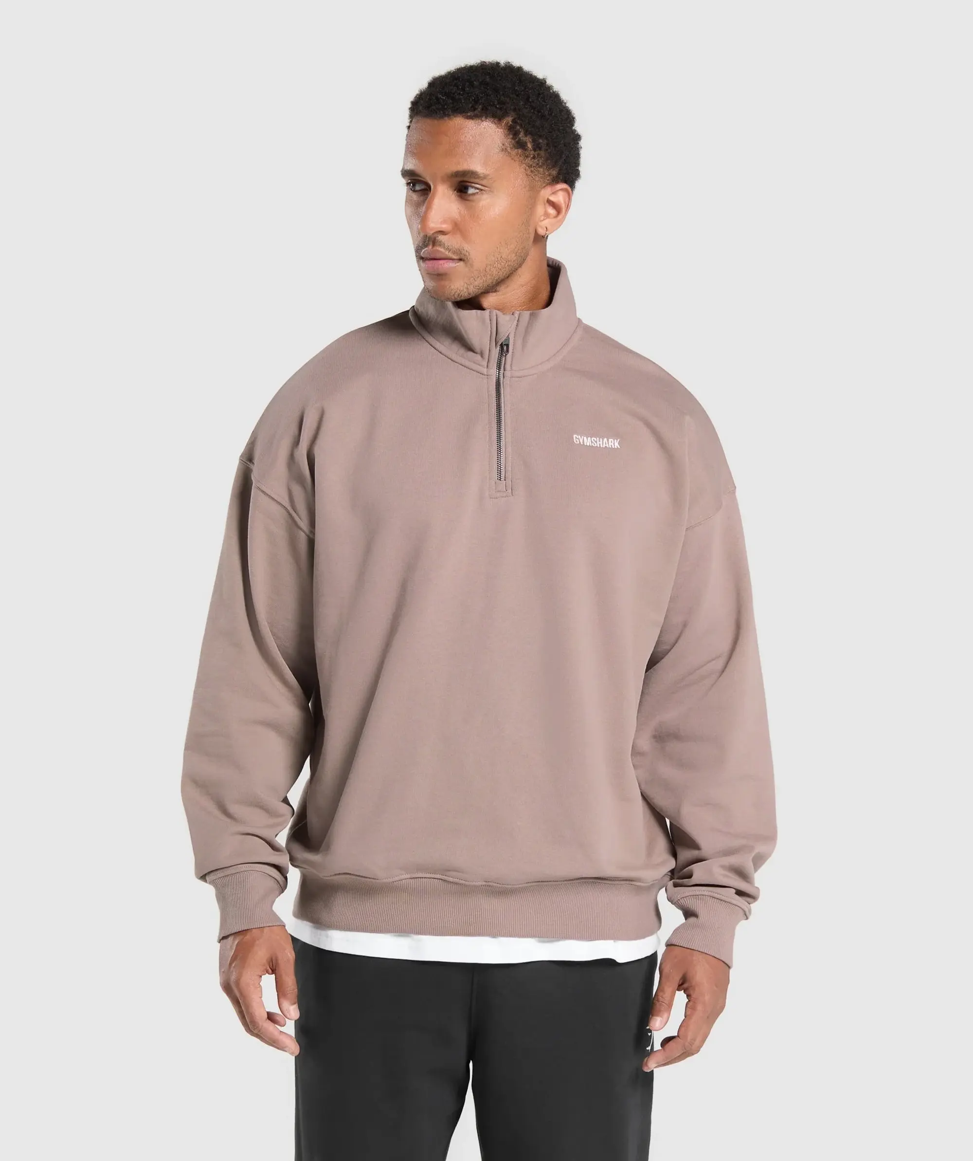 Gymshark Rest Day Sweats 1/4 Zip - Powder Mauve