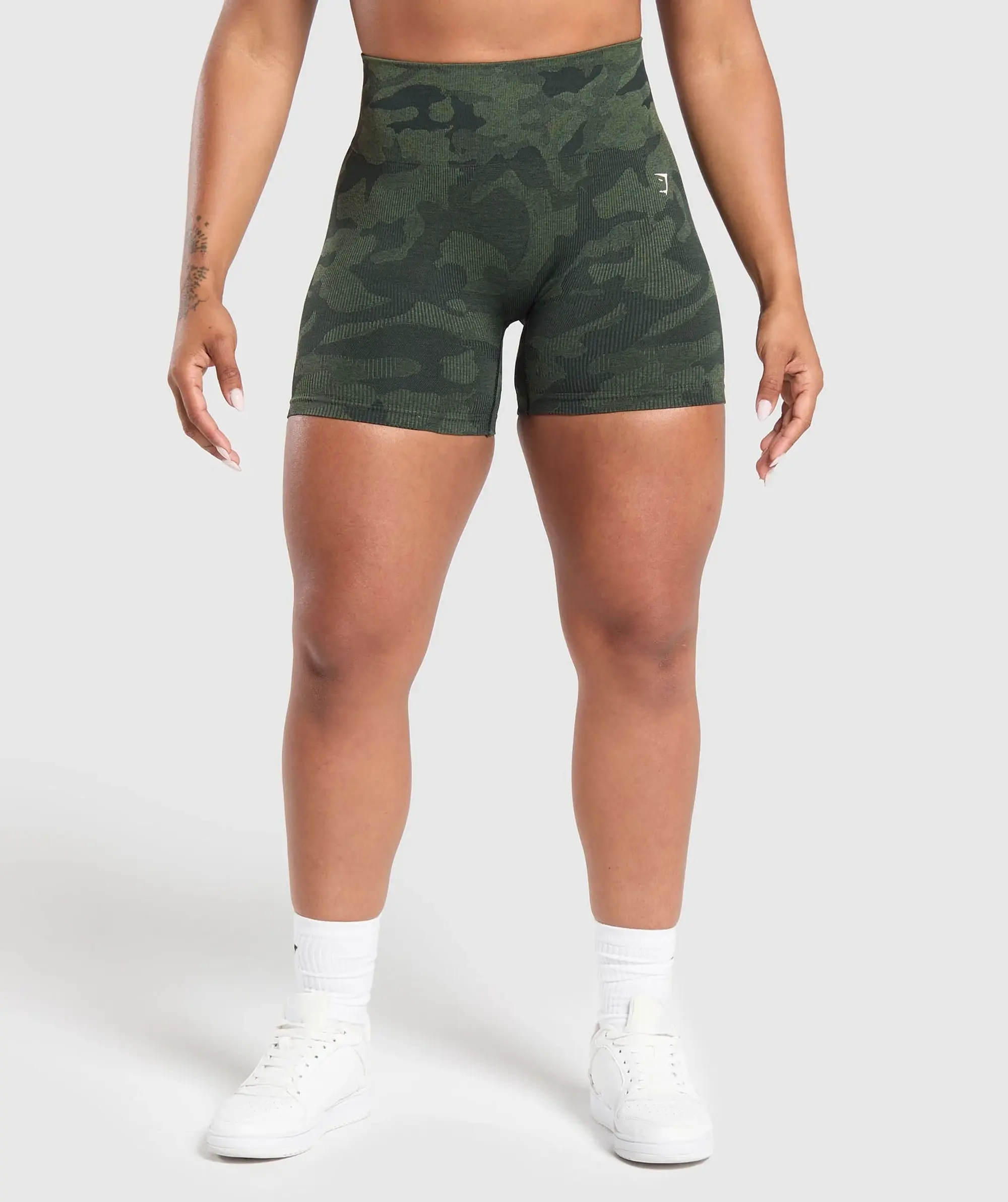 Gymshark Adapt Camo Seamless Shorts - Victory Green/ Force Green