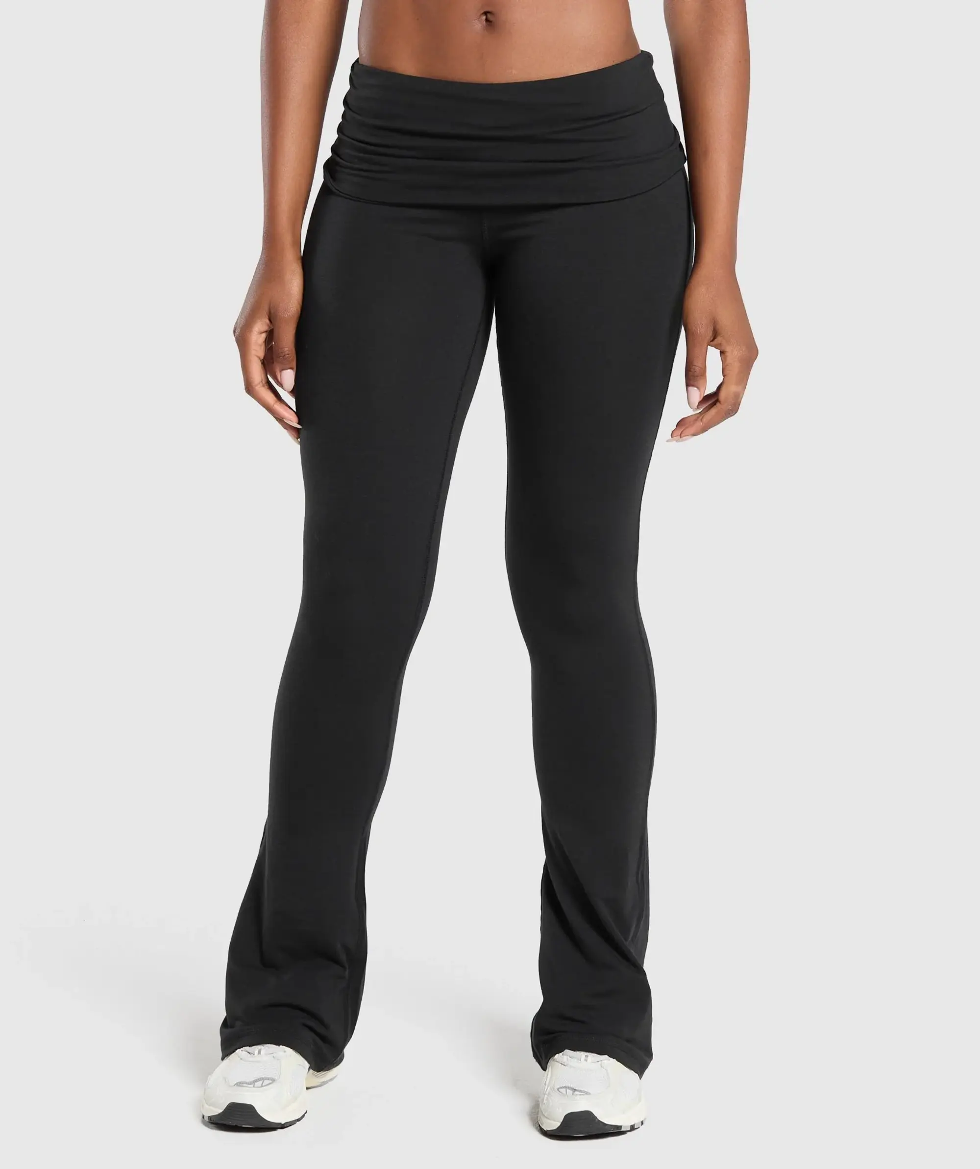 Gymshark Foldover Flared Leggings - Black