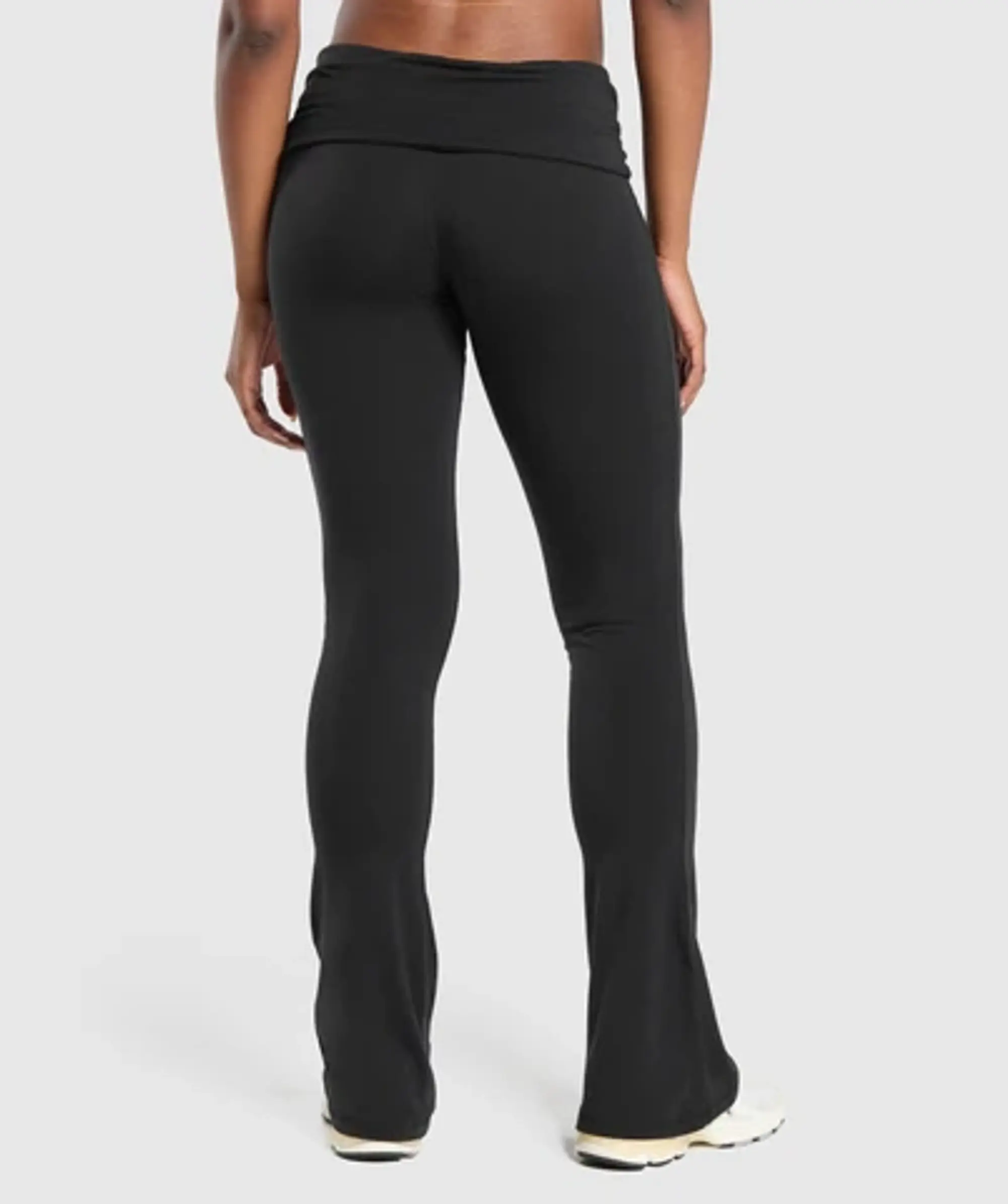 Gymshark Foldover Flared Leggings - Black