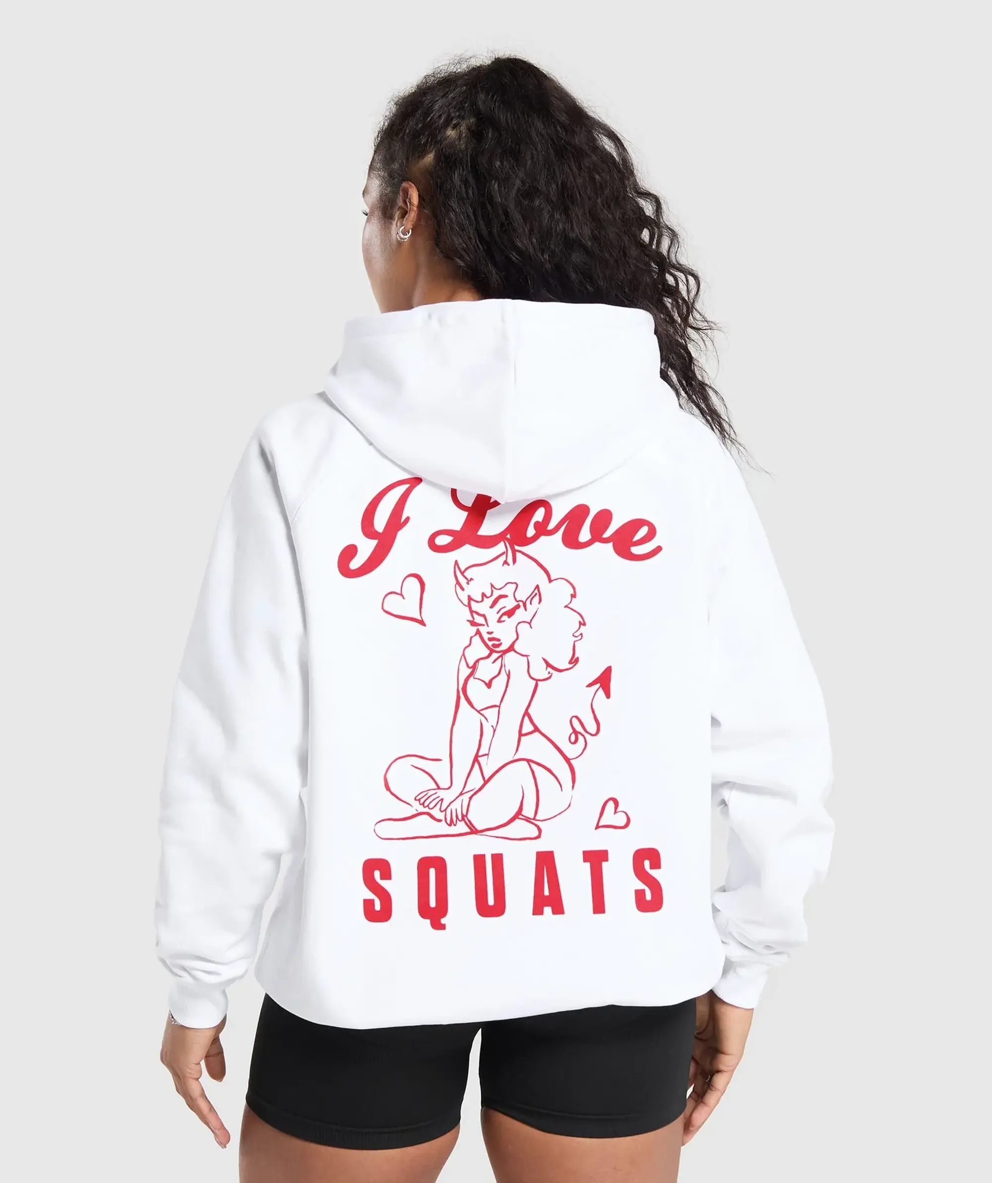 Gymshark I Love Squats Hoodie - White