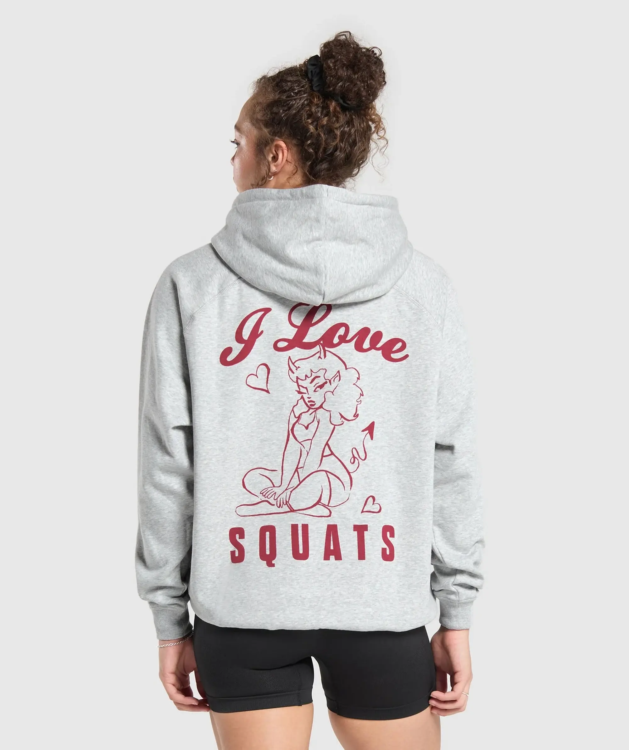 Gymshark I Love Squats Hoodie - Light Grey Core Marl