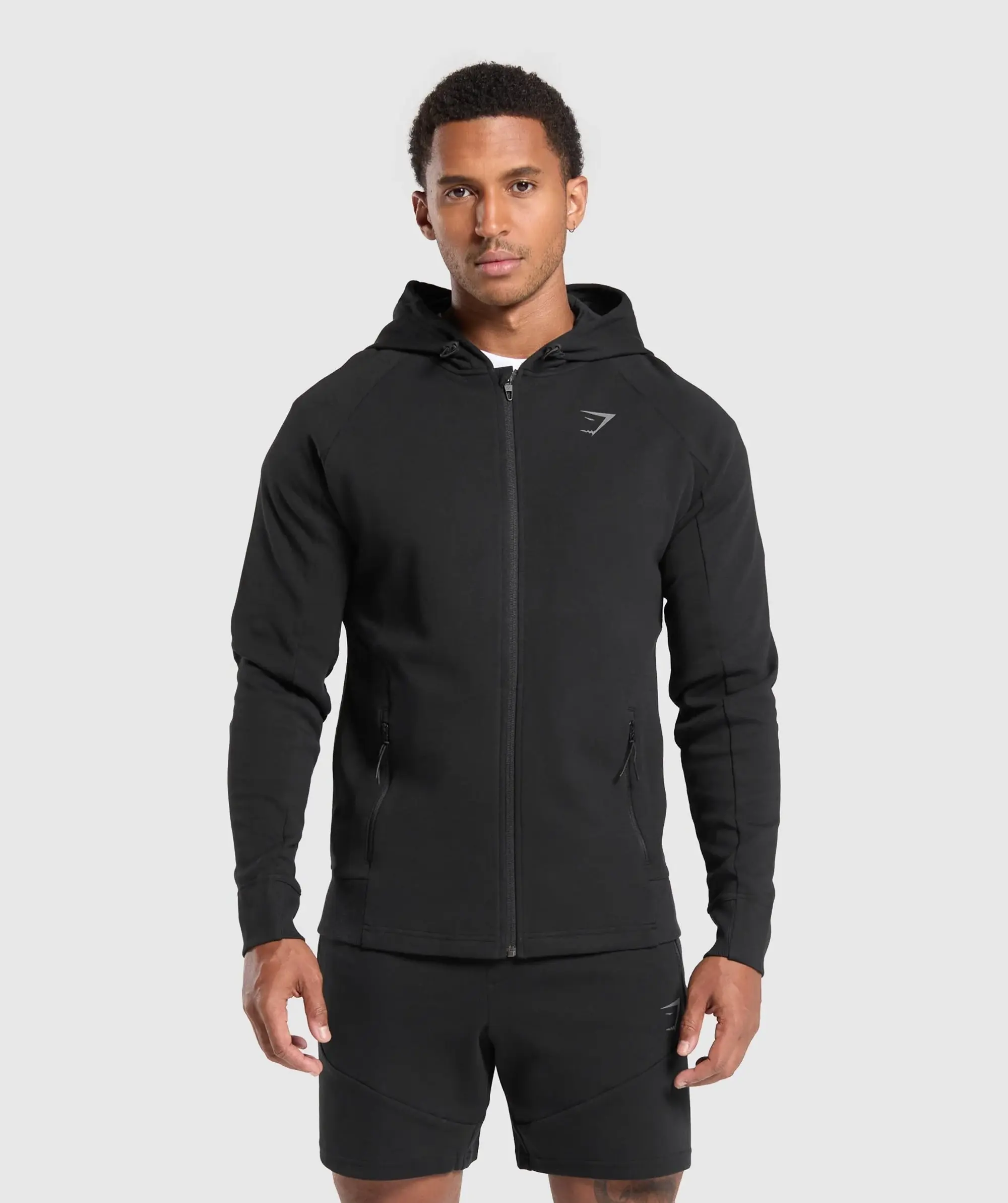 Gymshark Tech Knit Zip Up Hoodie - Black