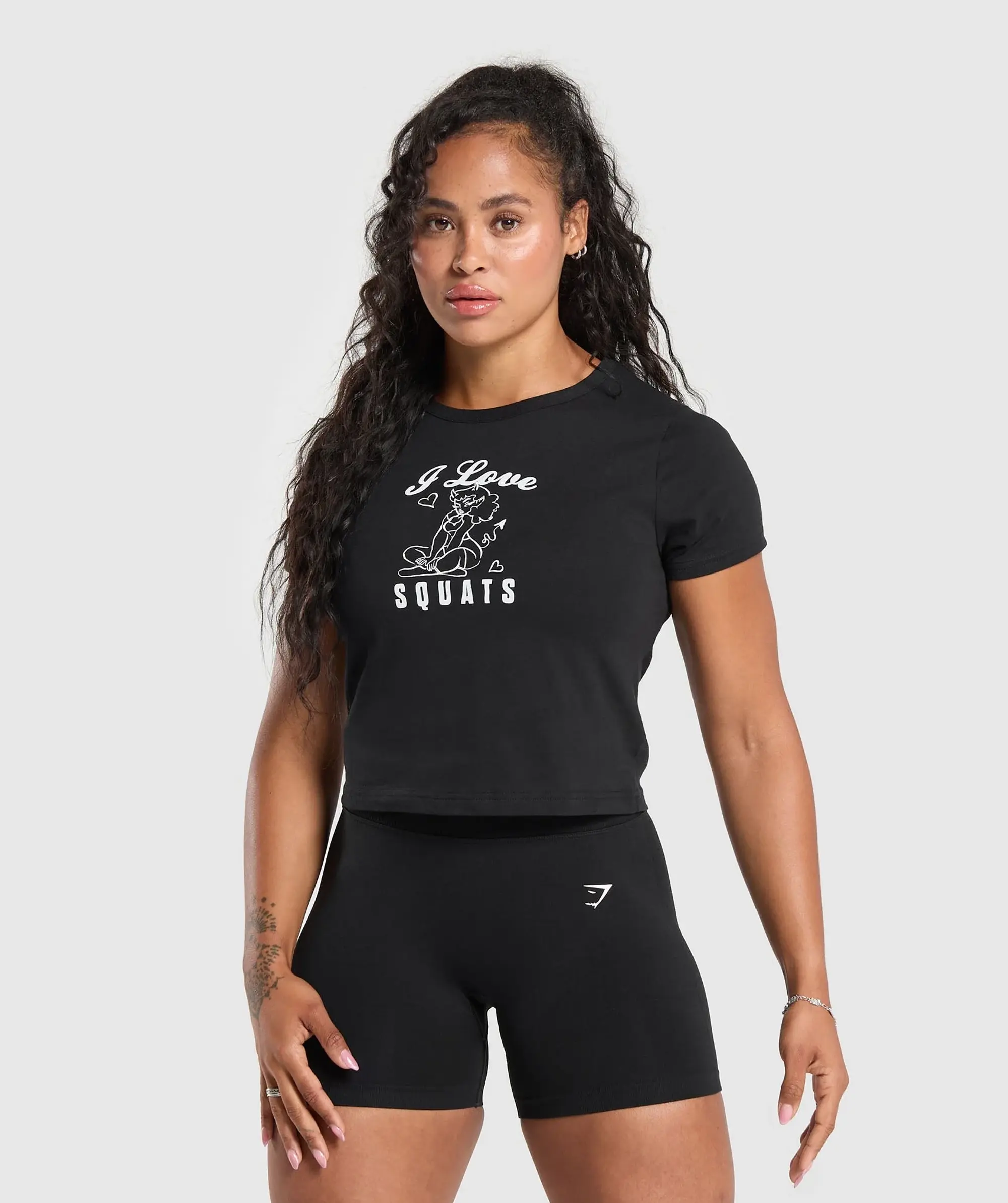 Gymshark I Love Squats Baby T-Shirt - Black