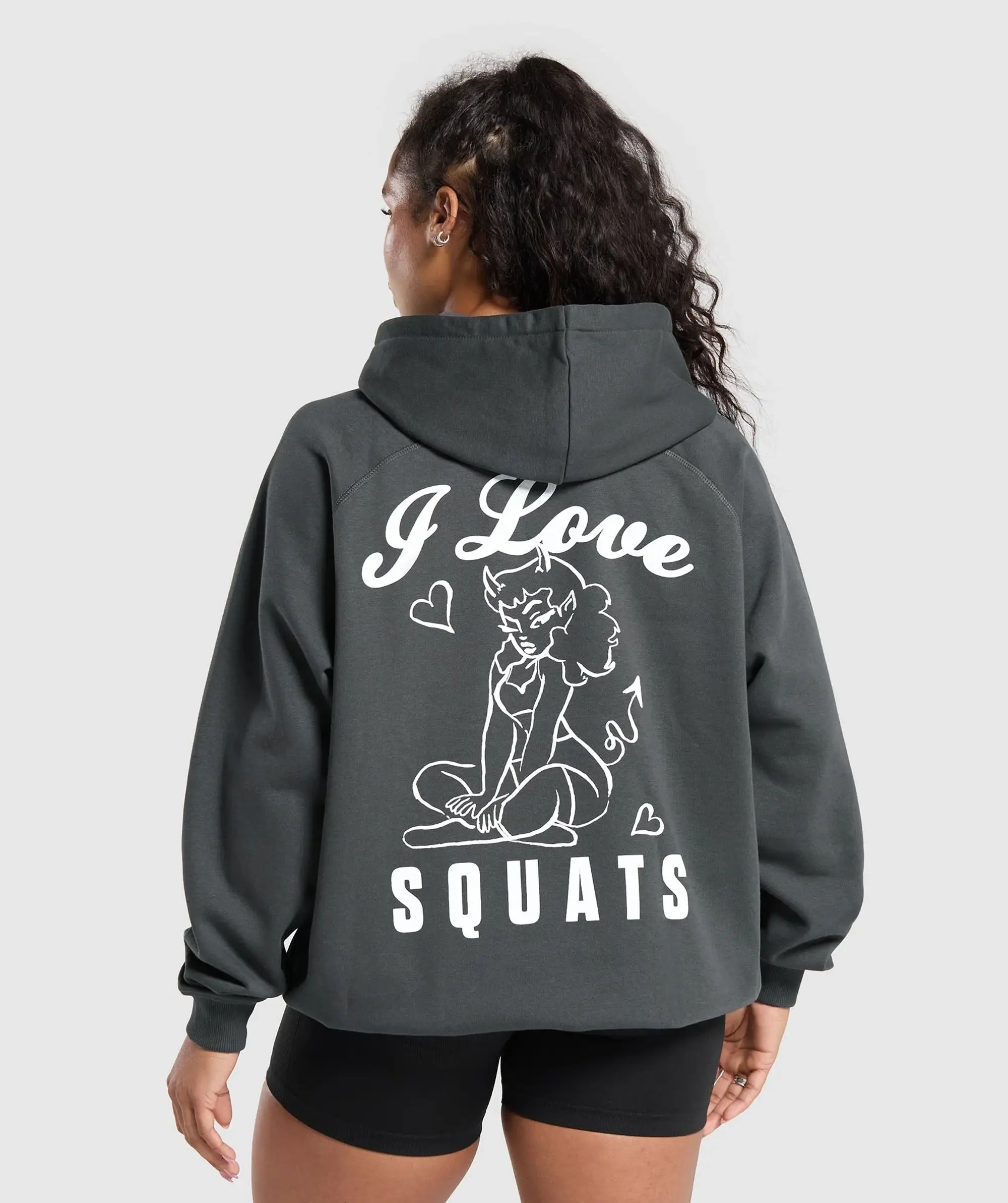 Gymshark I Love Squats Hoodie - Asphalt Grey