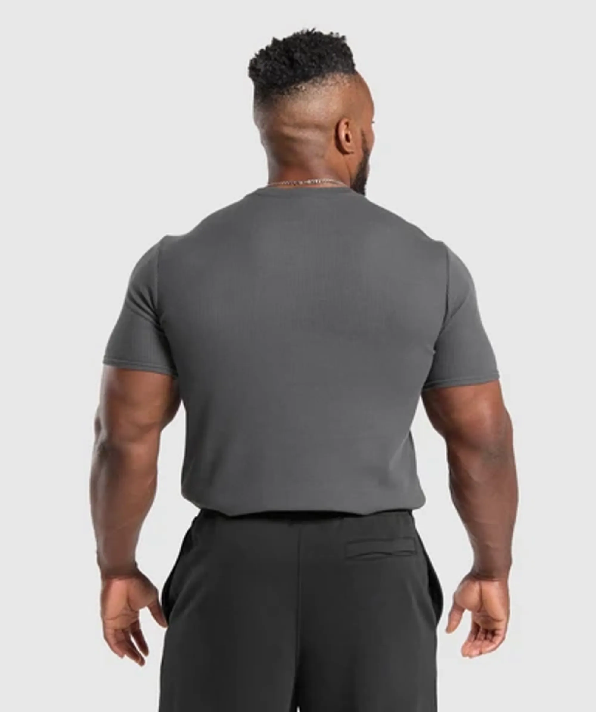 Gymshark Waffle T-Shirt - Onyx Grey | 5063168877063 | FOOTY.COM