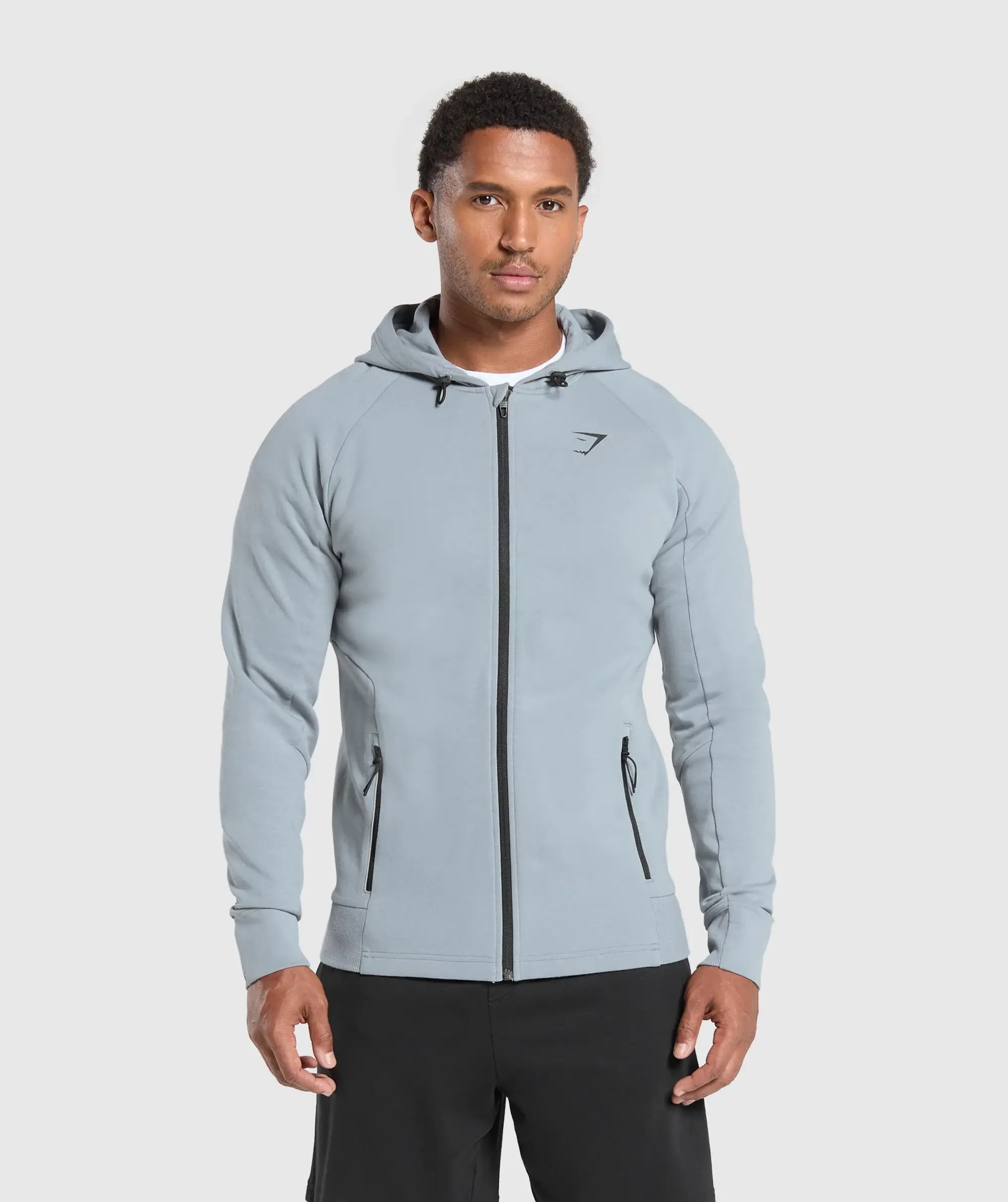 Gymshark Tech Knit Zip Up Hoodie - Denim Grey