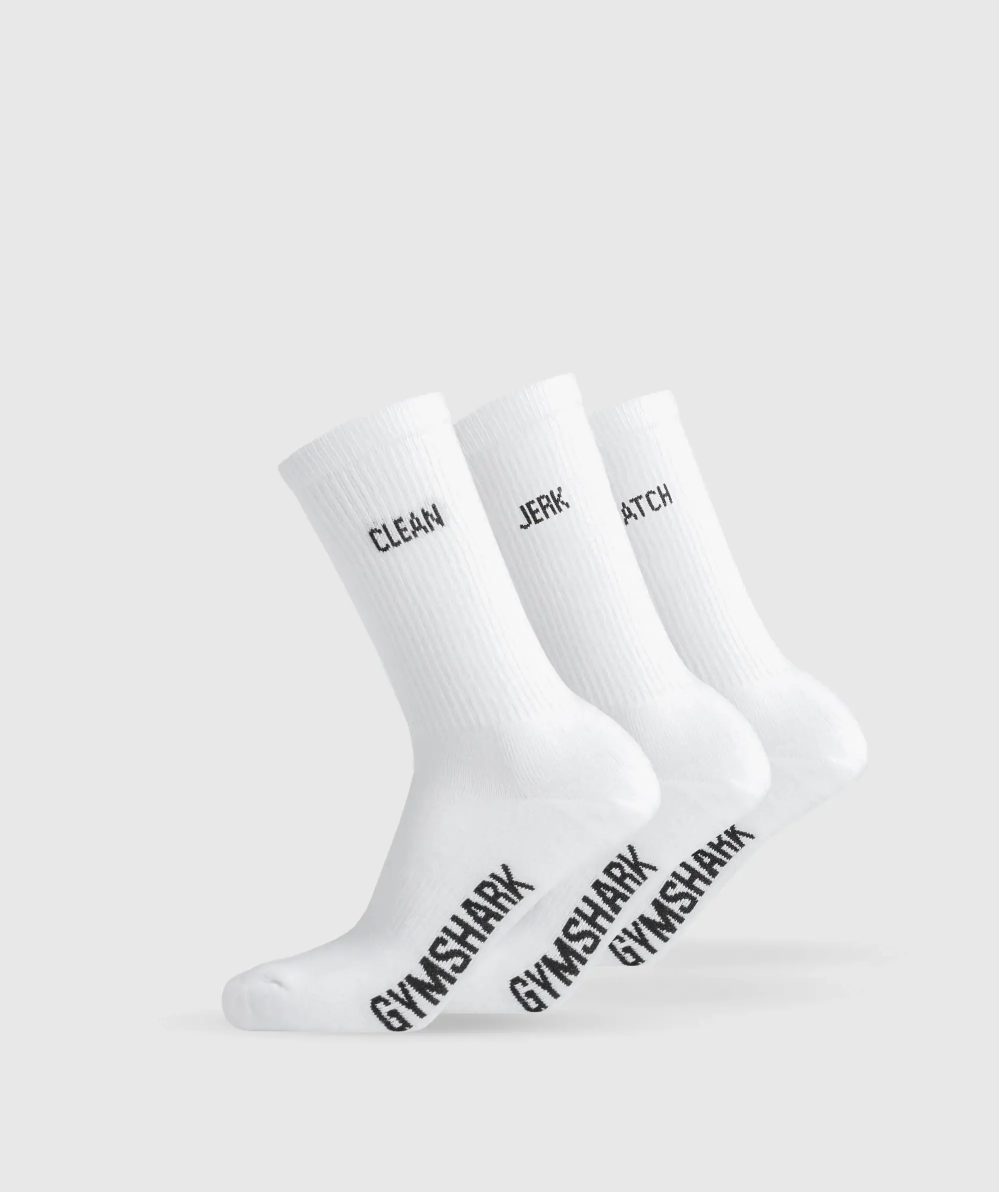 Gymshark Graphic Weightlifting Socks 3pk - White