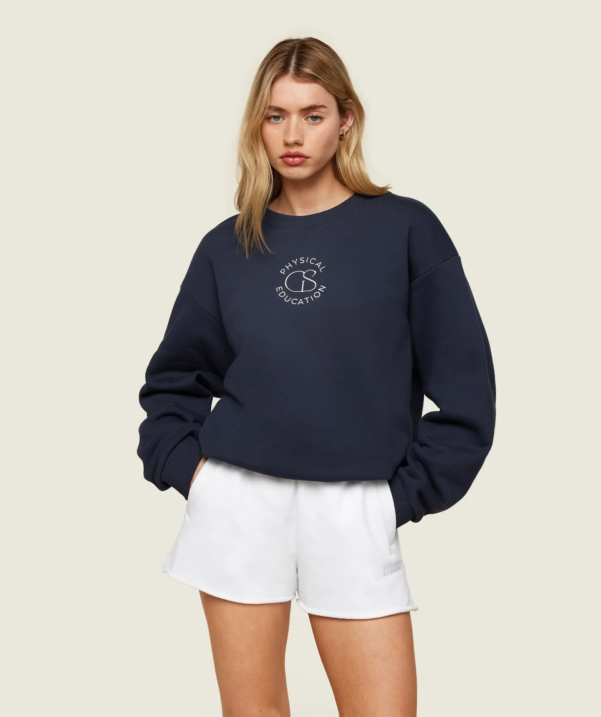 Gymshark Phys Ed Logo Sweatshirt - Heavy Blue