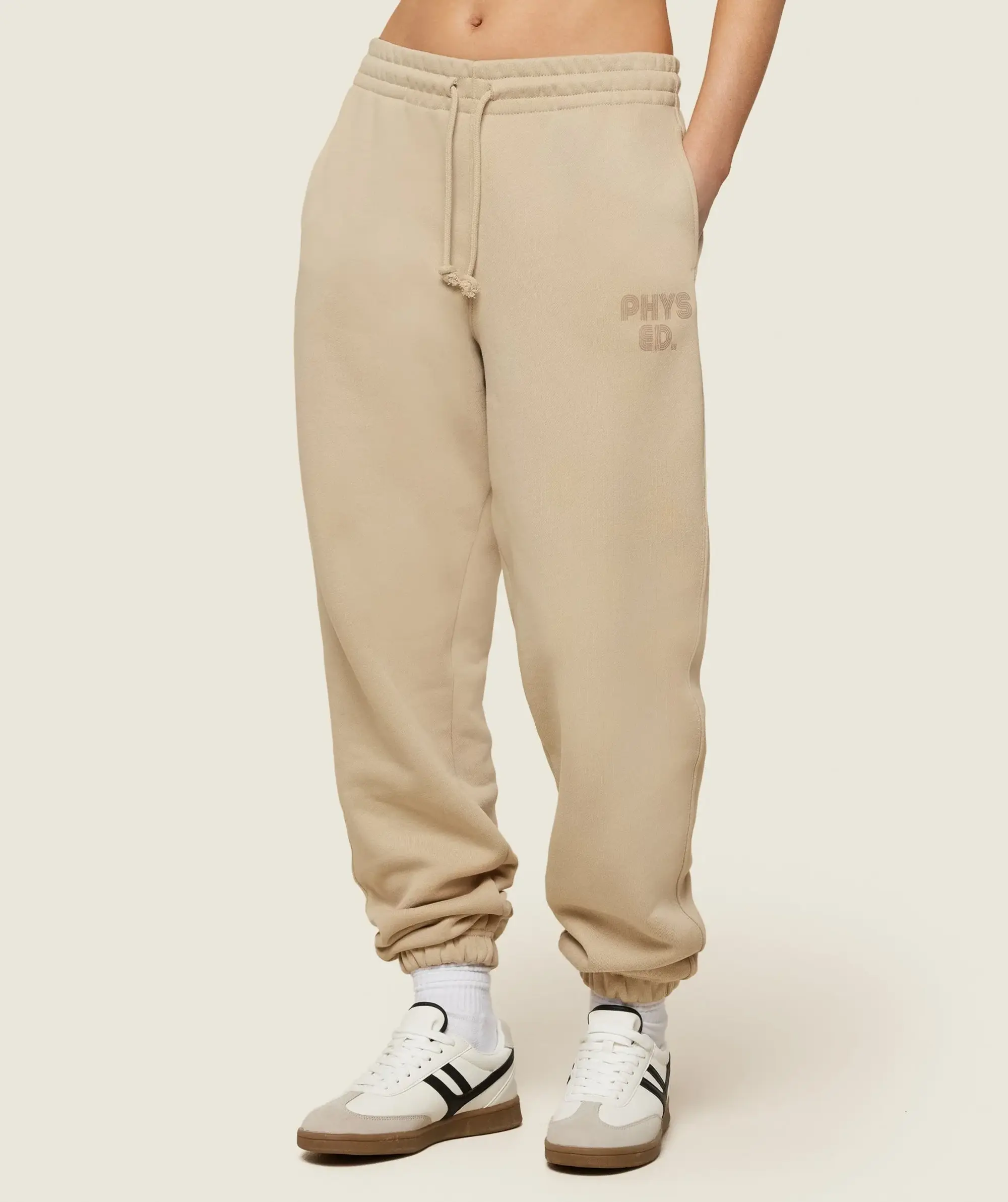 Gymshark Phys Ed Graphic Sweatpants - Vanilla Beige