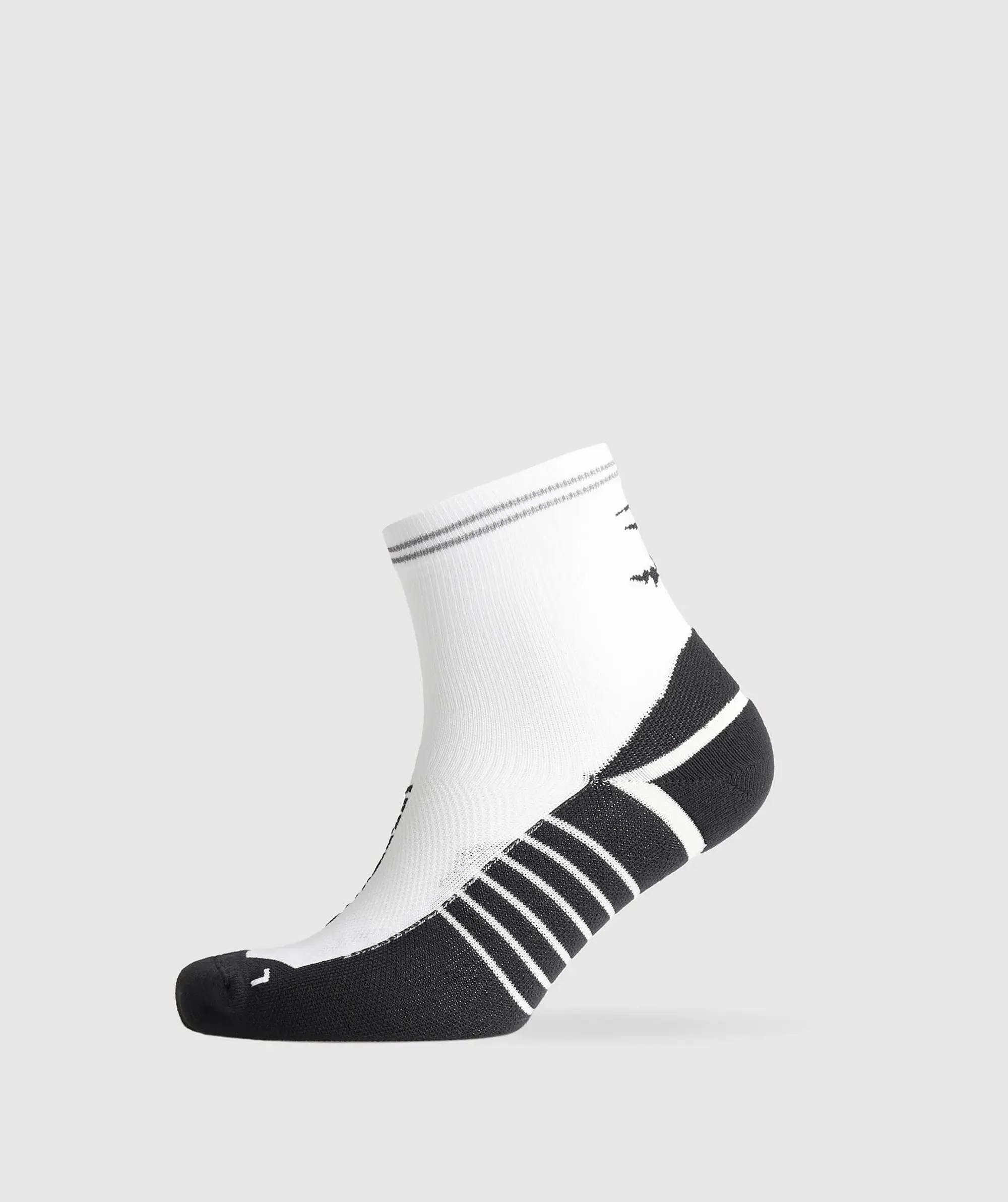 Gymshark Mid Running Socks - White/Black