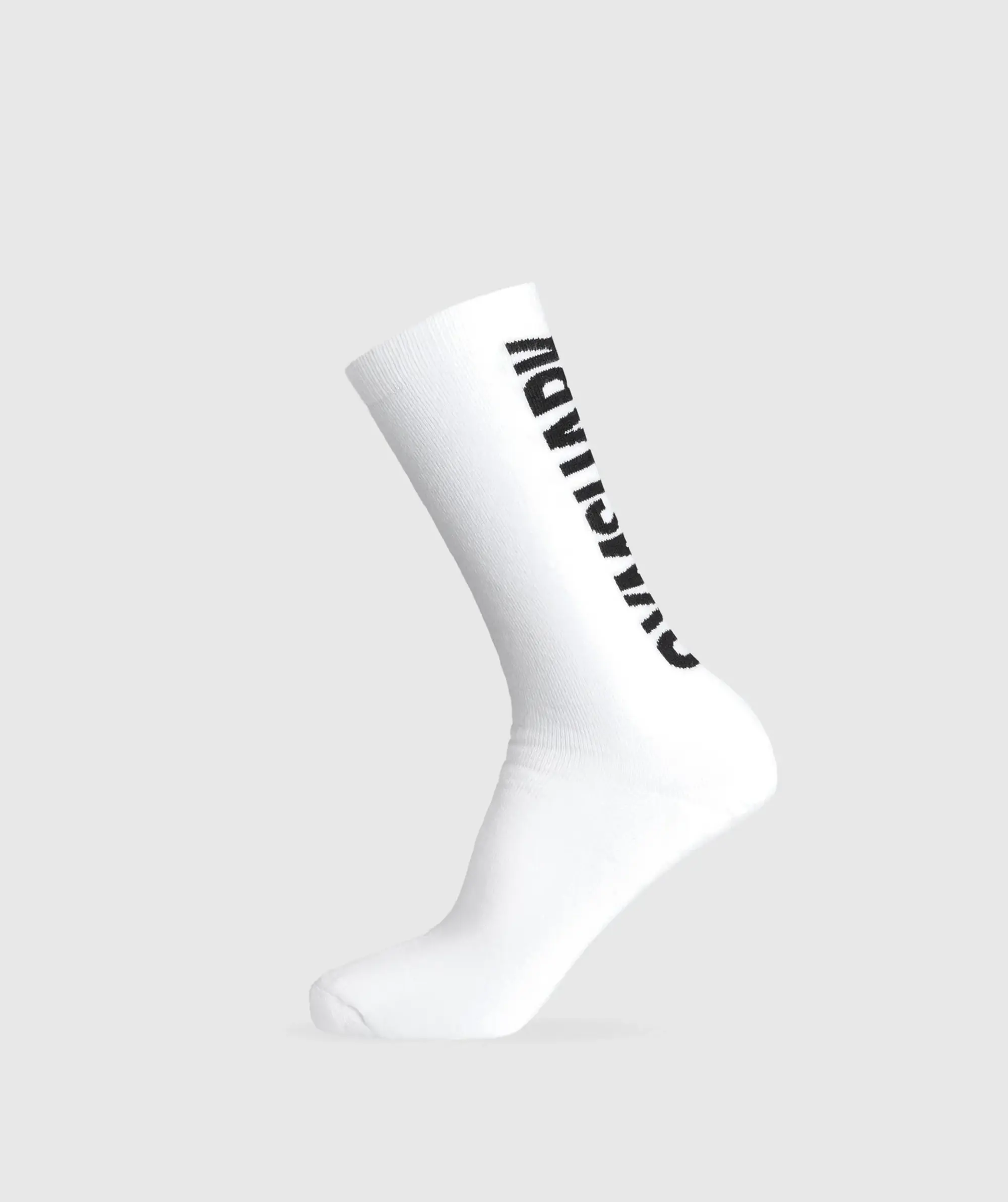 Gymshark Plush Wordmark Crew Sock - White