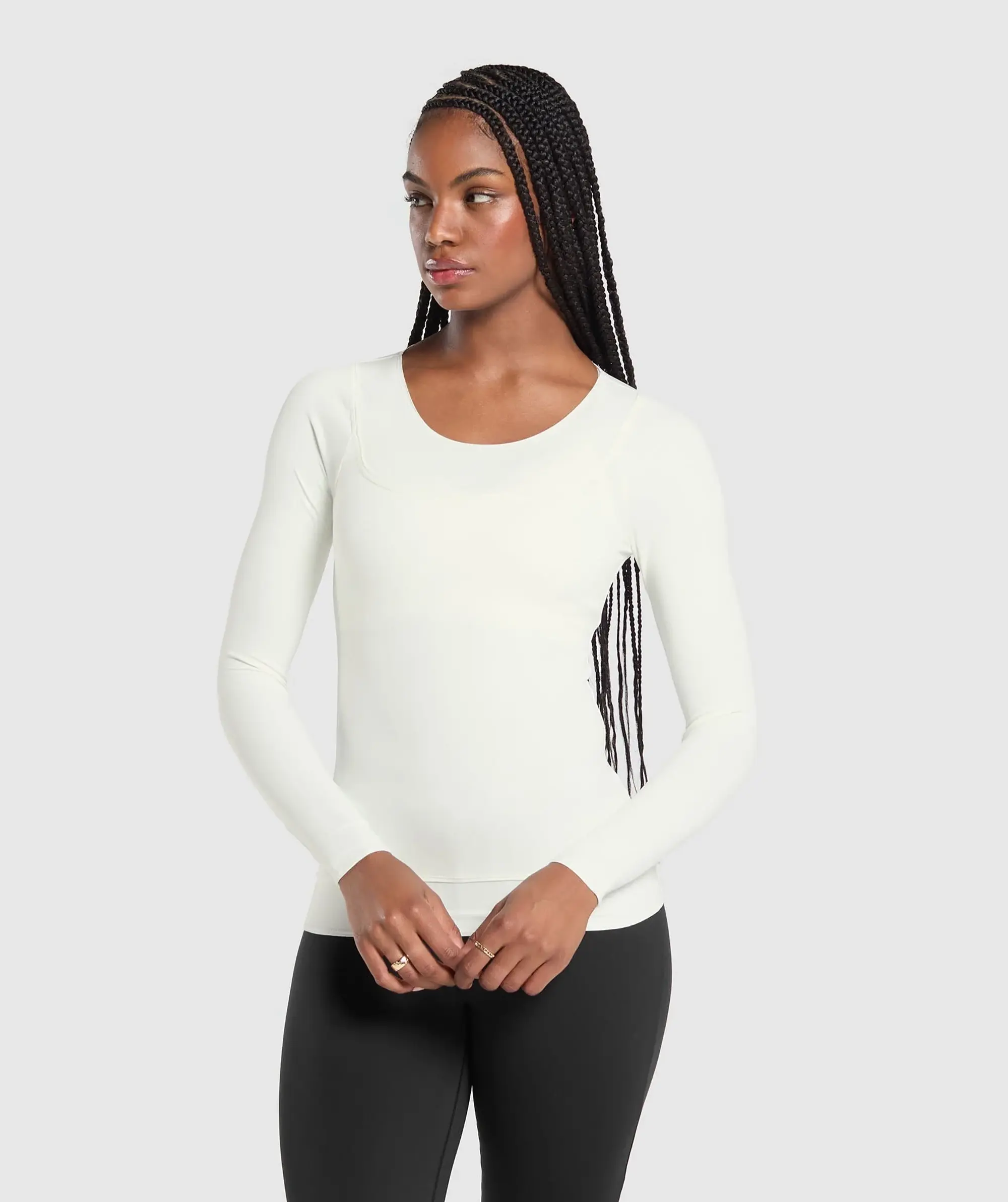 Gymshark Rest Day Luxe Long Sleeve Top - Soft White