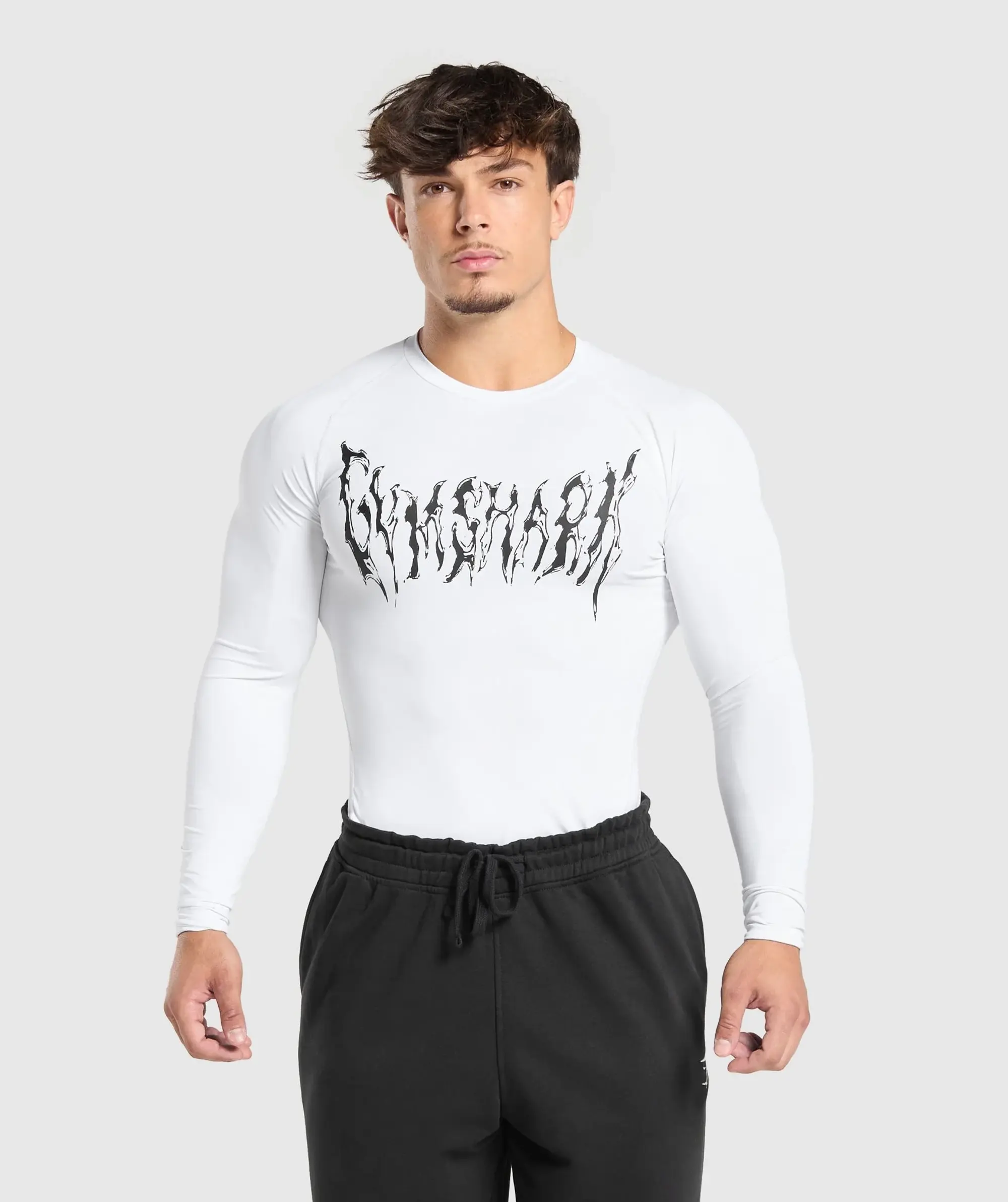 Gymshark Graphic Baselayer Long Sleeve T-Shirt - White