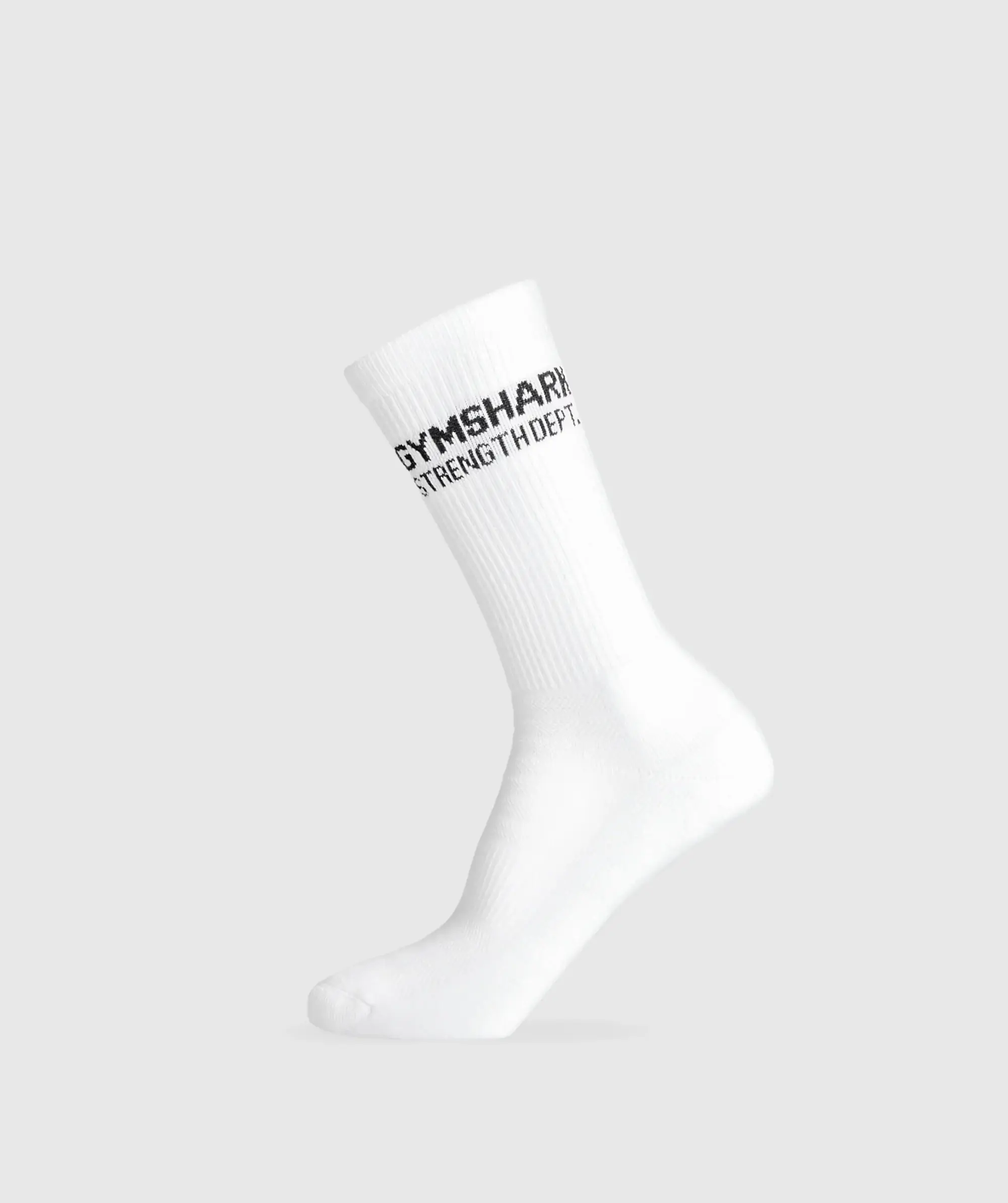 Gymshark Strength Dept. Graphic Crew Socks - White