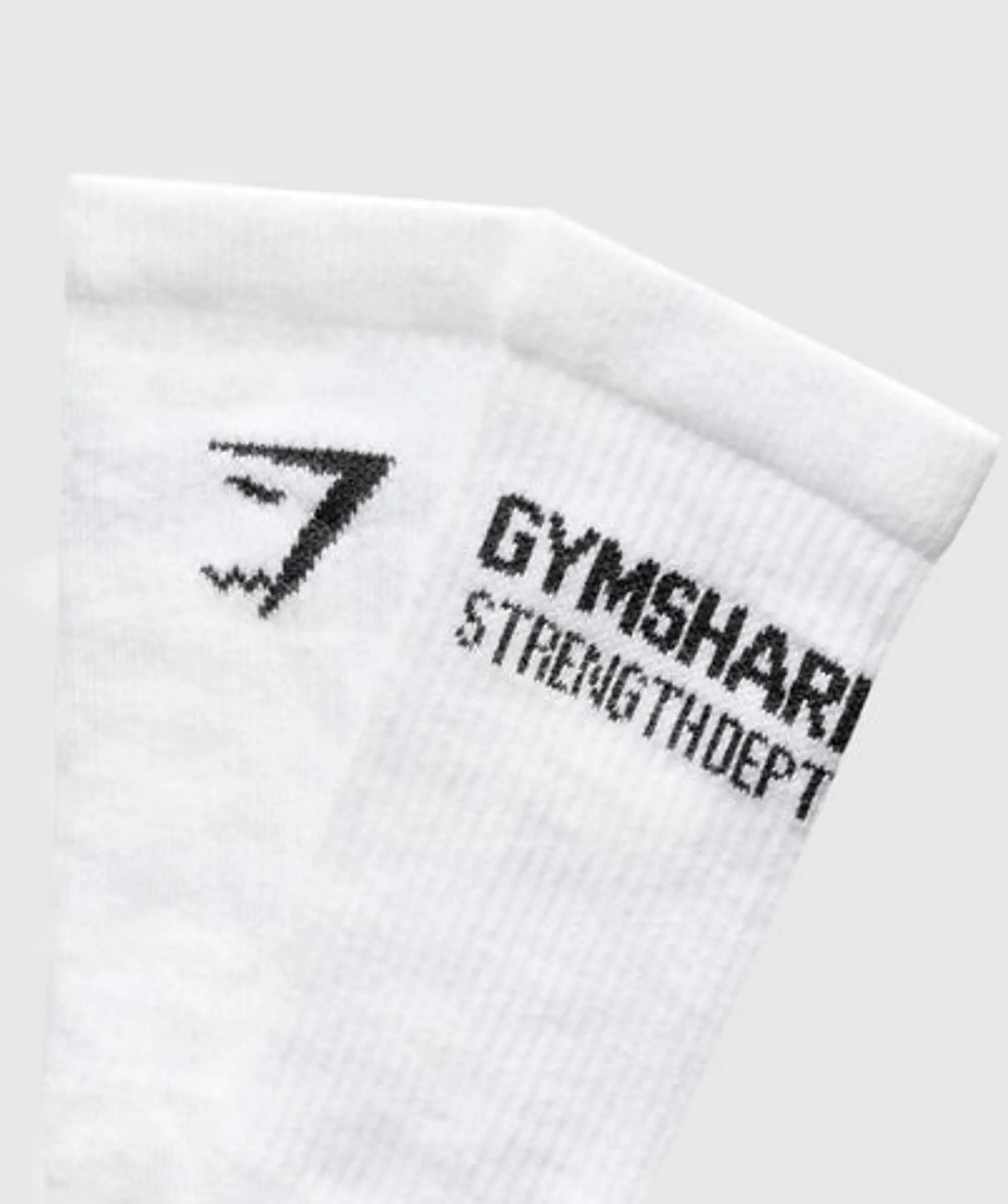 Gymshark Strength Dept. Graphic Crew Socks - White