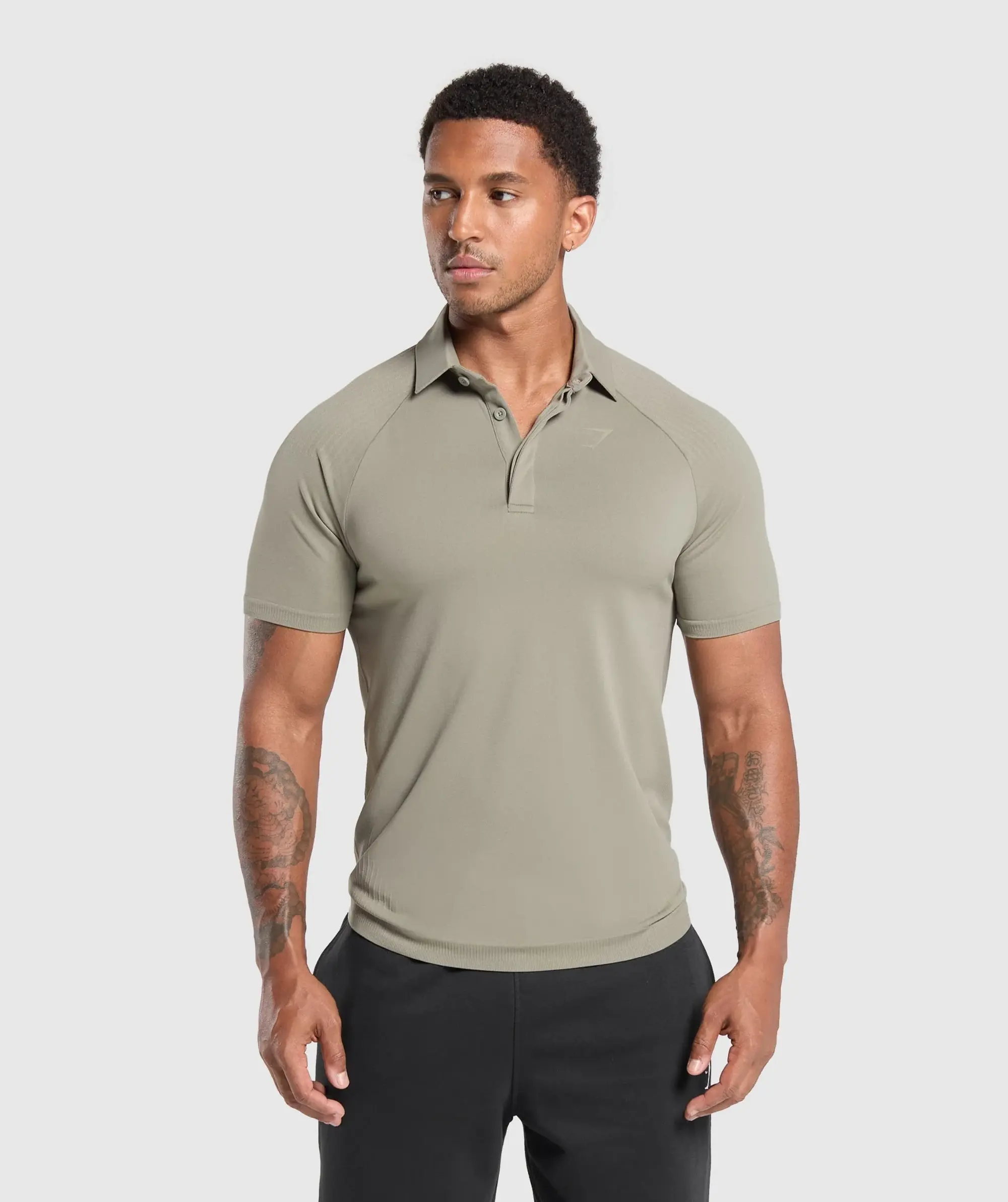 Gymshark Seamless Polo Shirt - Linen Brown