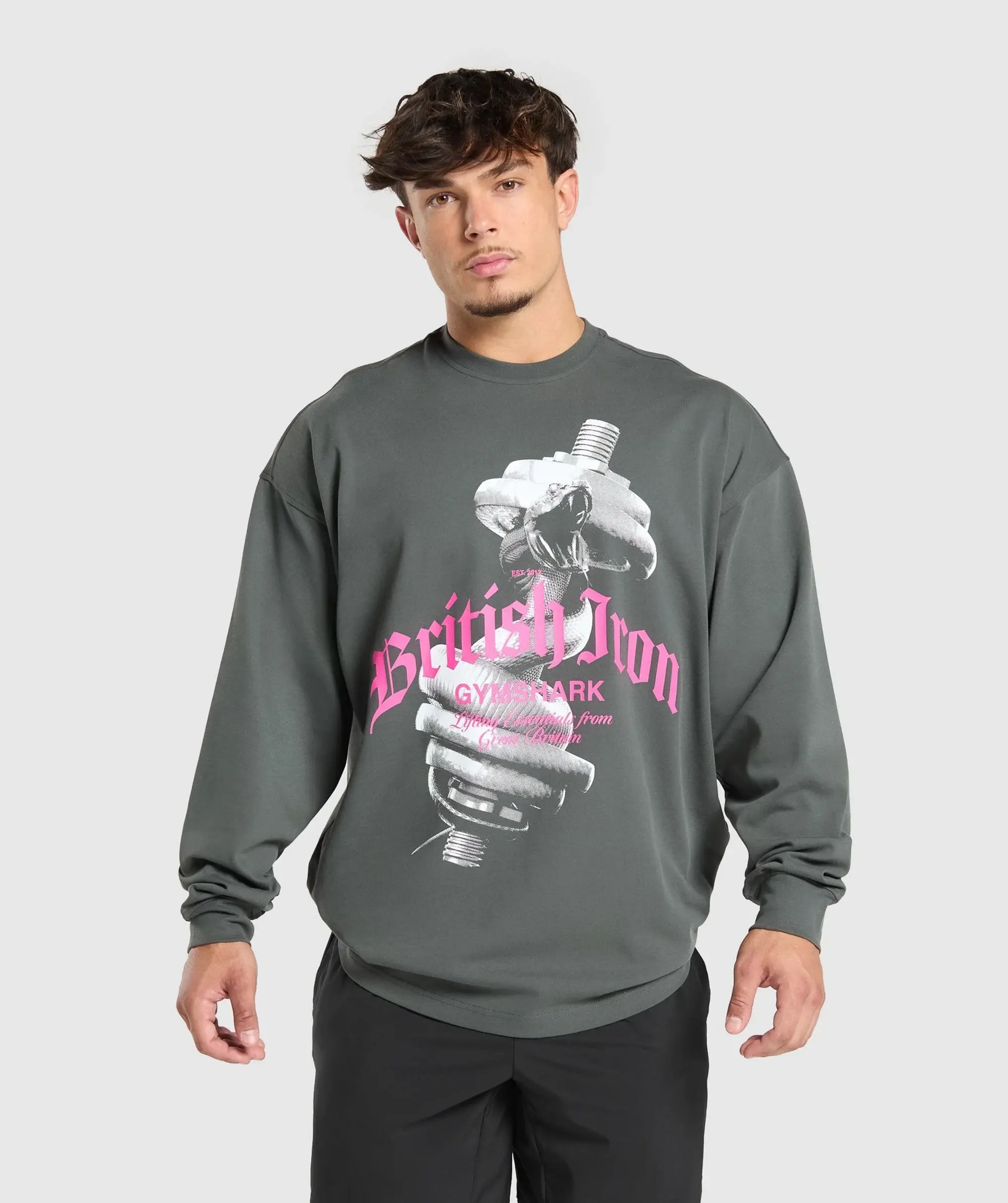 Gymshark British Iron Long Sleeve T-Shirt - Slate Teal