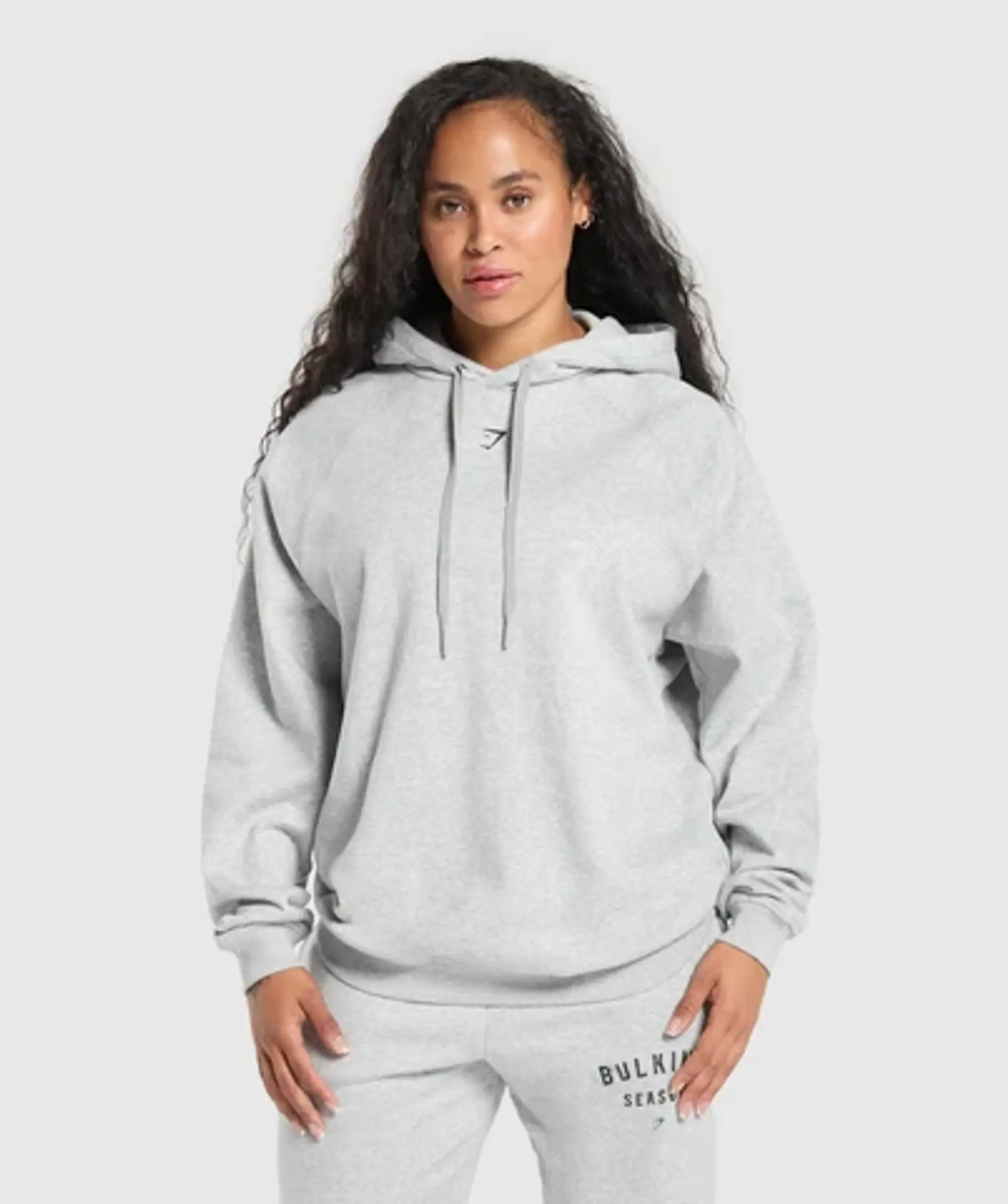 Gymshark Bulking Season Brushed Hoodie - Light Grey Marl