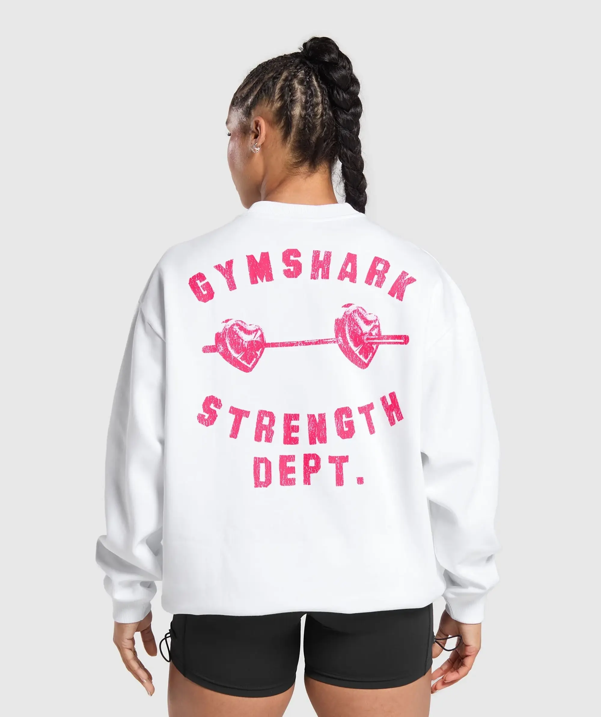 Gymshark Barbell Hearts Oversized Sweatshirt - White