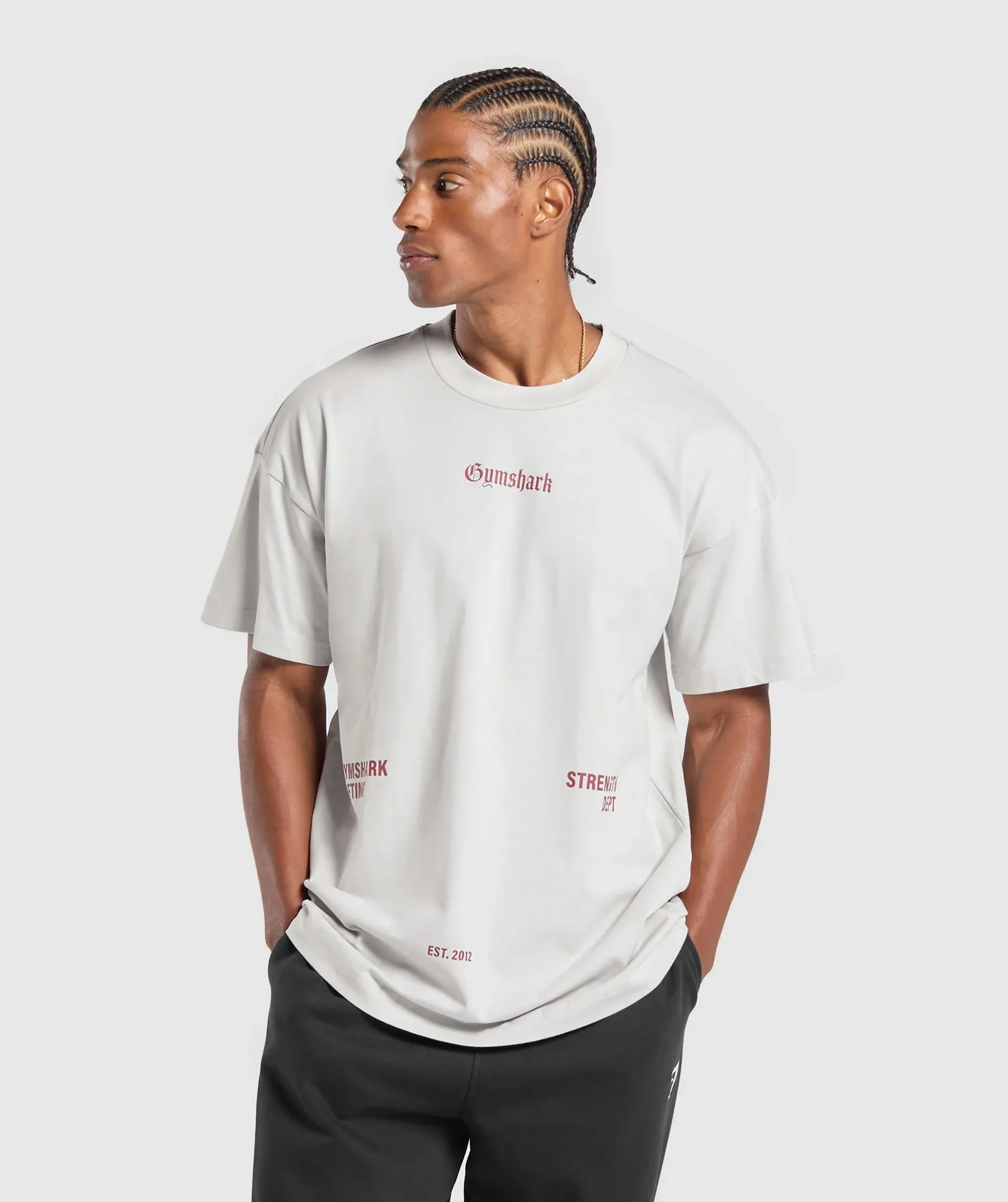 Gymshark Strength Dept Graphic T-Shirt - Metal Grey