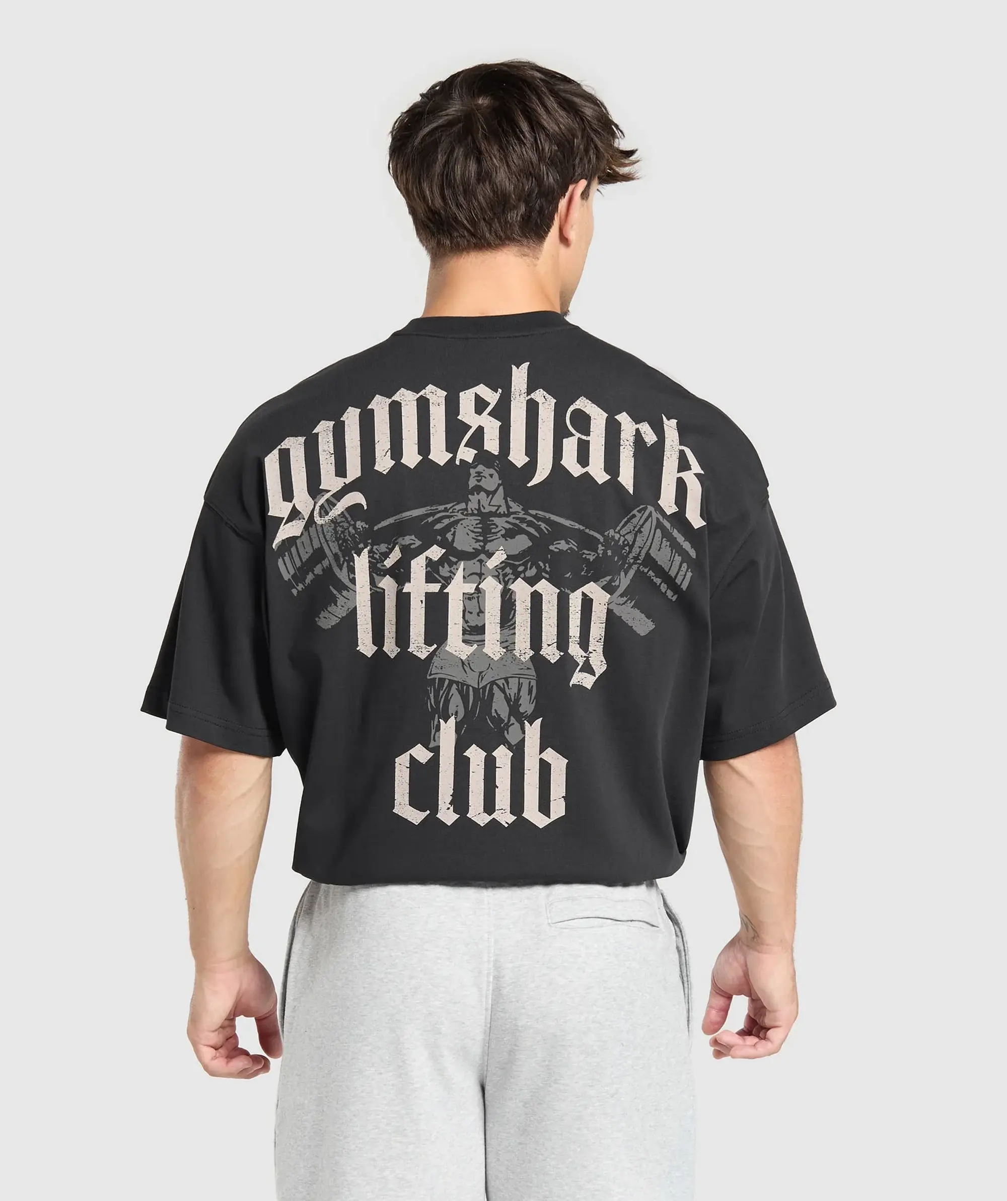 Gymshark Lifting Club T-Shirt - Black/Light Grey