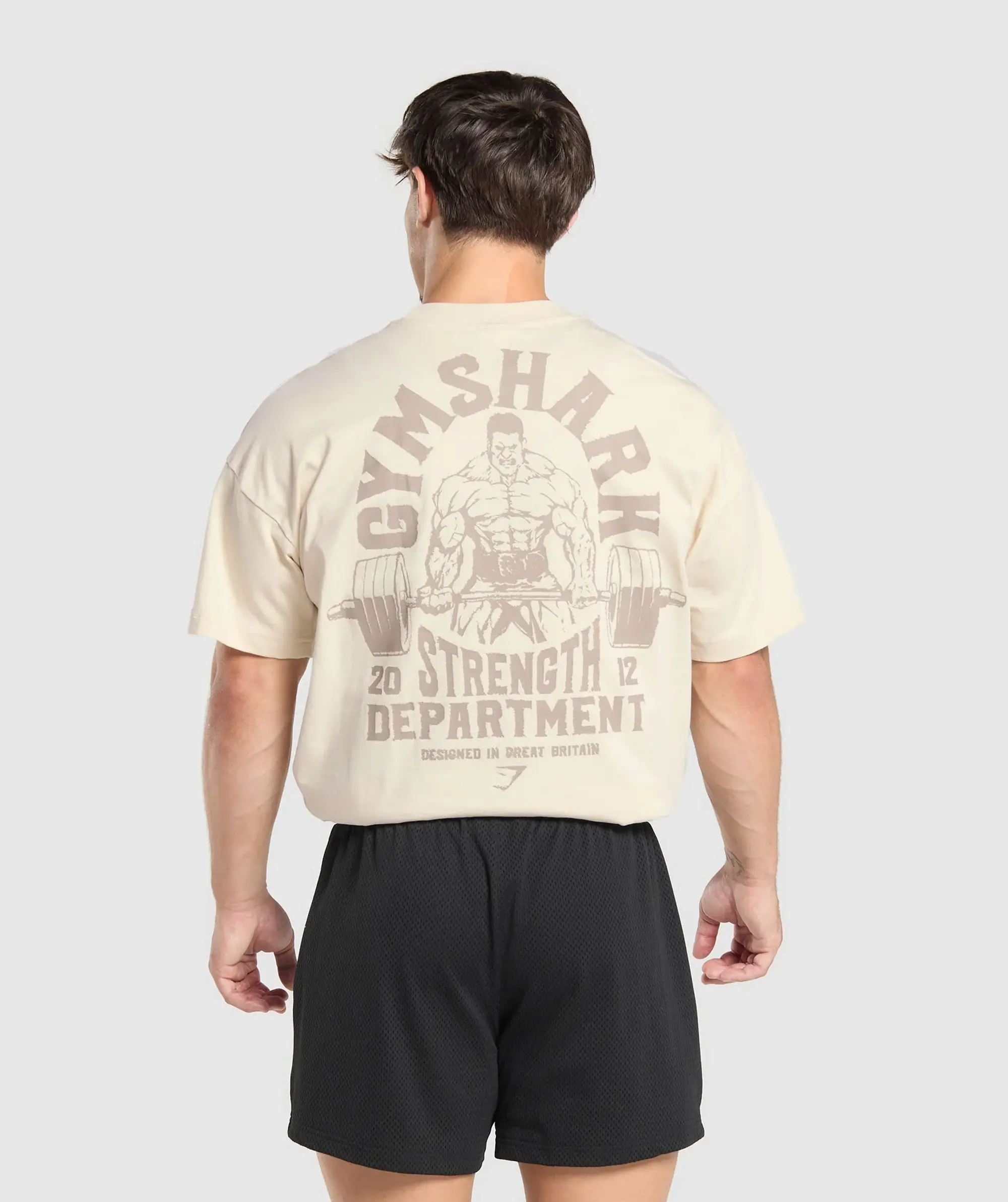 Gymshark Strength Department Graphic T-Shirt - Ecru White