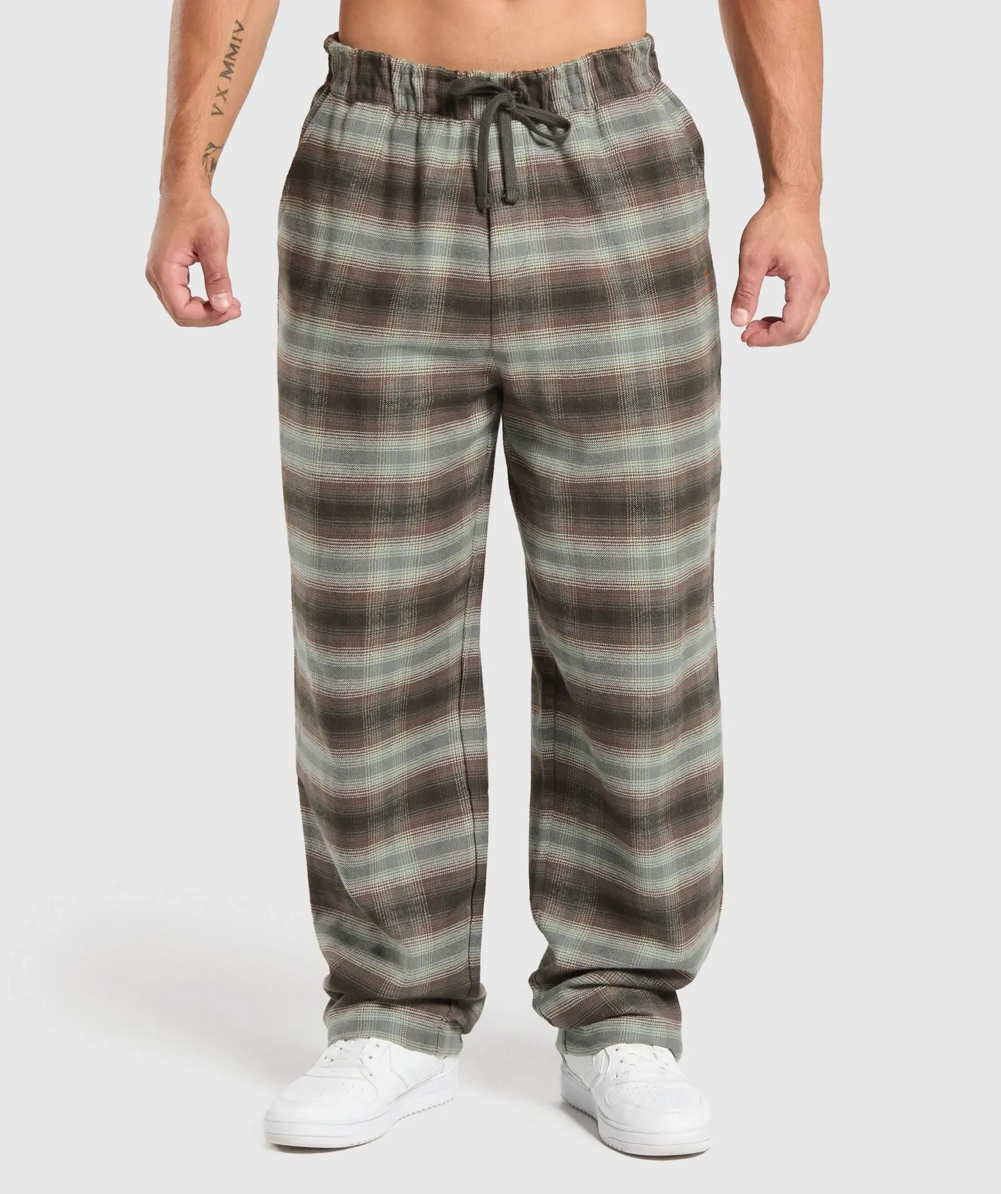 Gymshark Flannel Pants - Strength Green