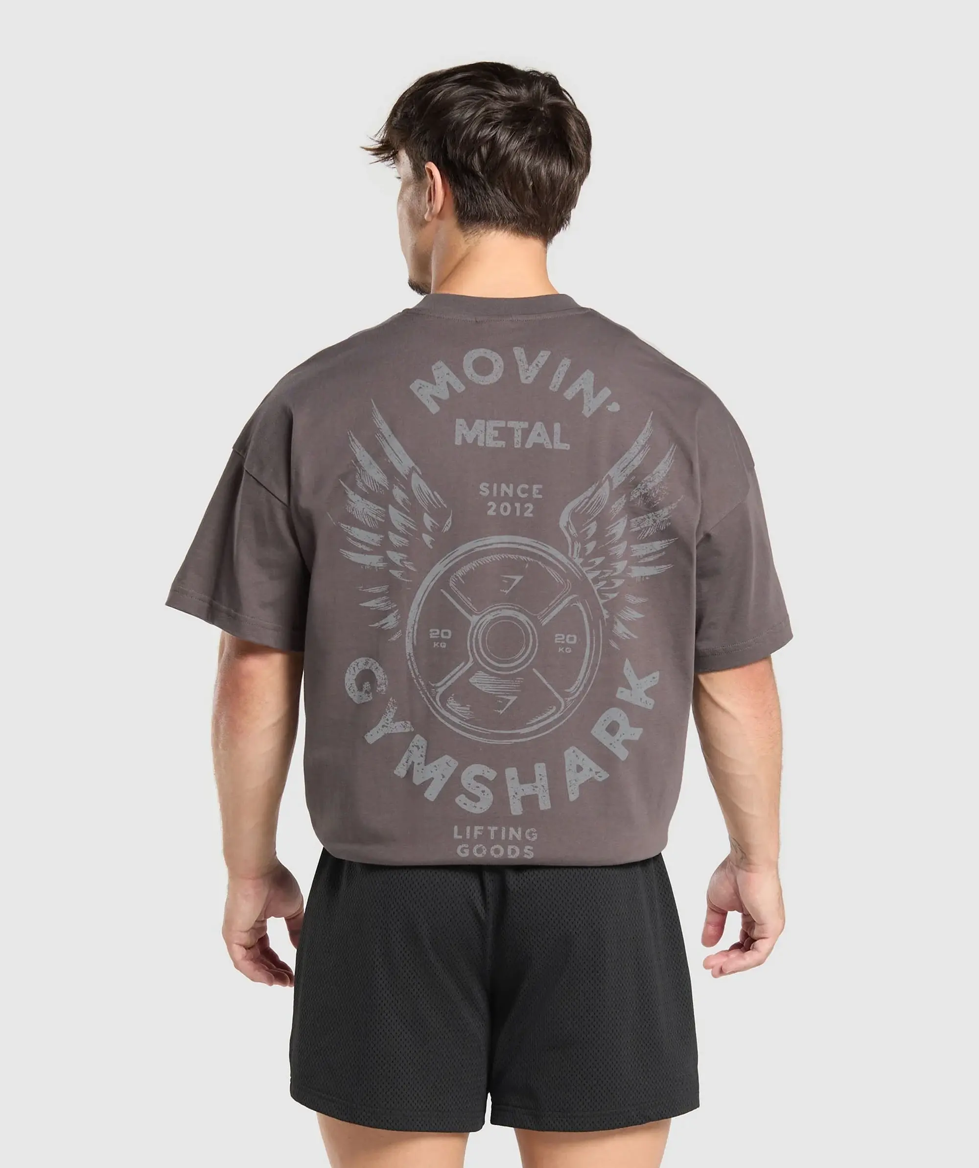 Gymshark Movin' Metal Graphic T-Shirt - Greyed Purple