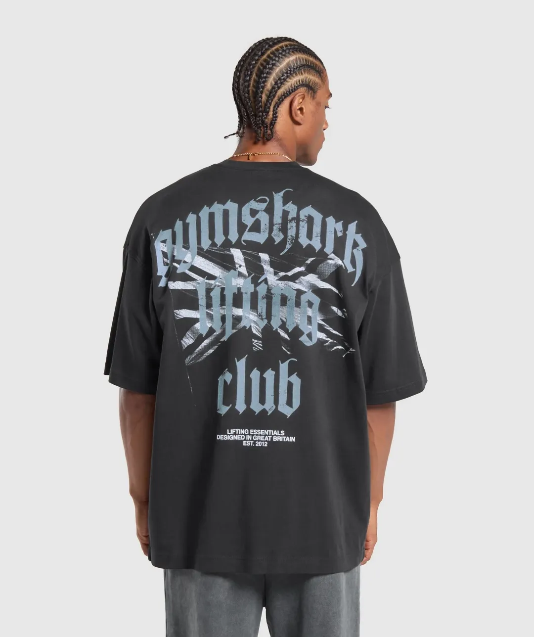 Gymshark Union Jack Lifting Club T-Shirt - Black | 5063168801976